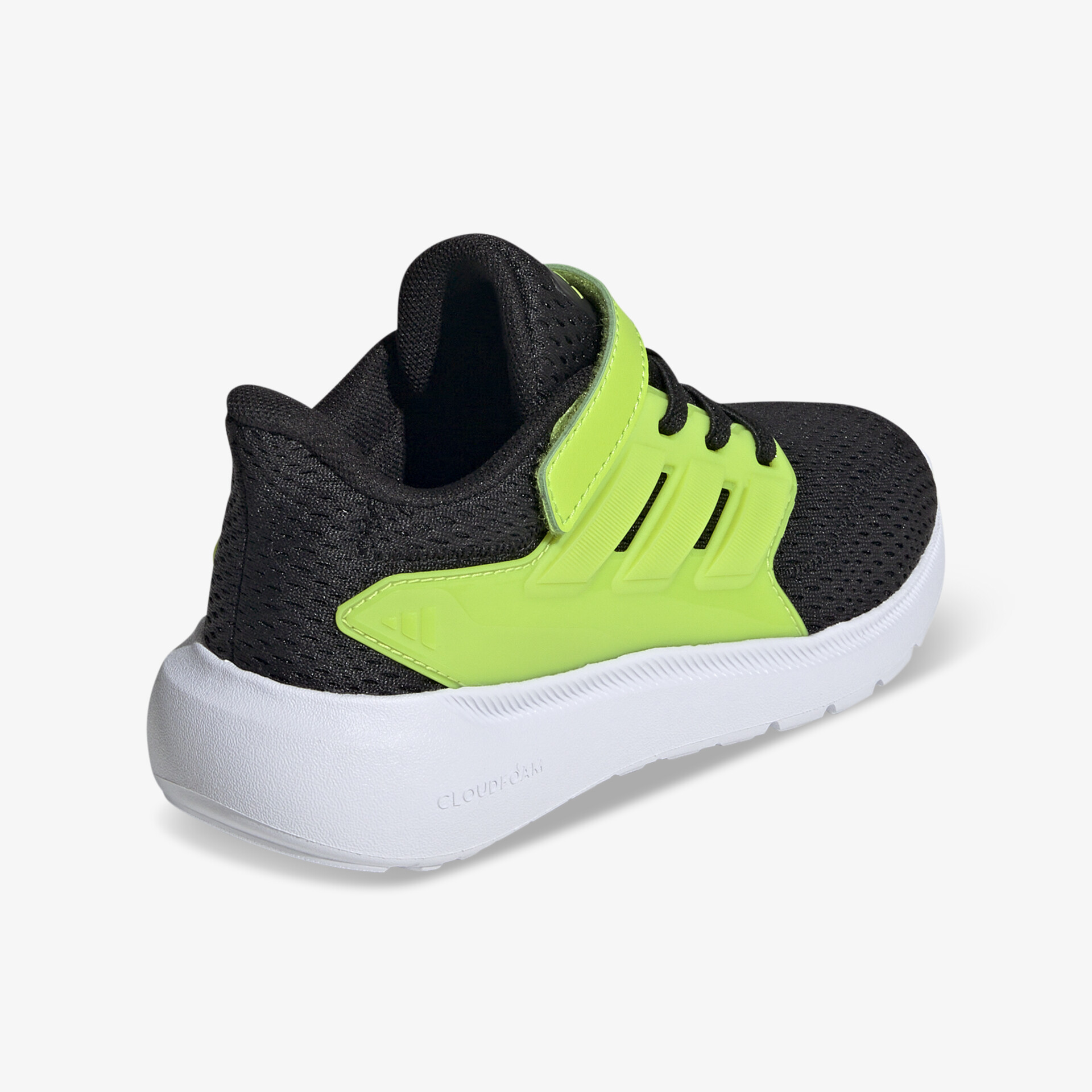 schwarzer und grüner sportlicher Schuh mit weißer Sohle, atmungsaktiv und komfortabel