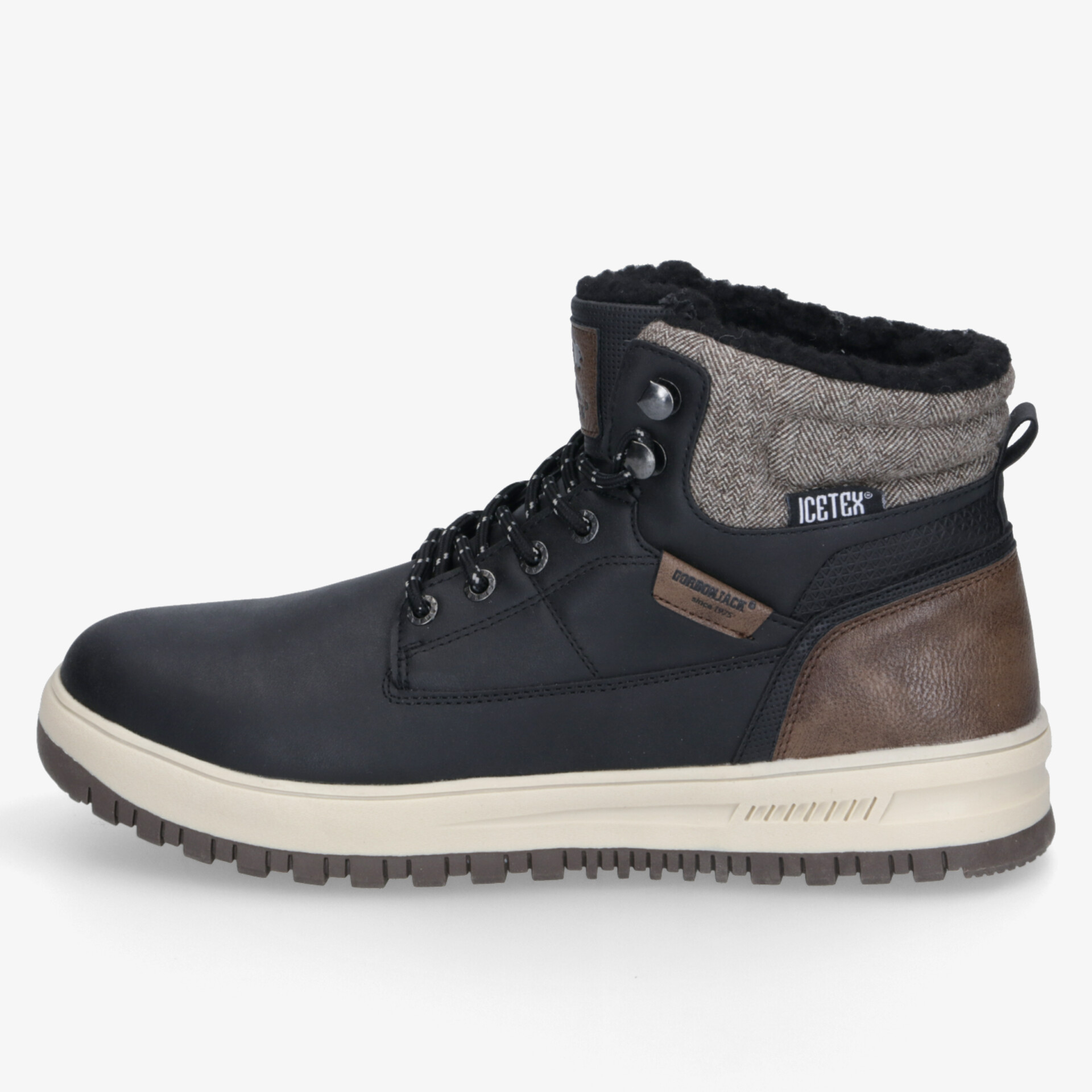Langlebiger Stiefel mit wasserabweisendem Material, warmem Futter und rutschfester Sohle, ideal bei Kälte.