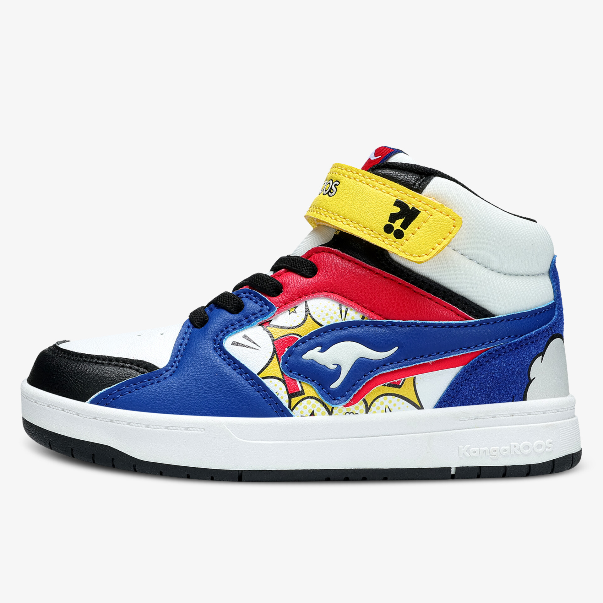 Bunter Sneaker mit auffälligem Comic-Design und Klettverschluss, moderne und bequeme Sportschuh-Optik