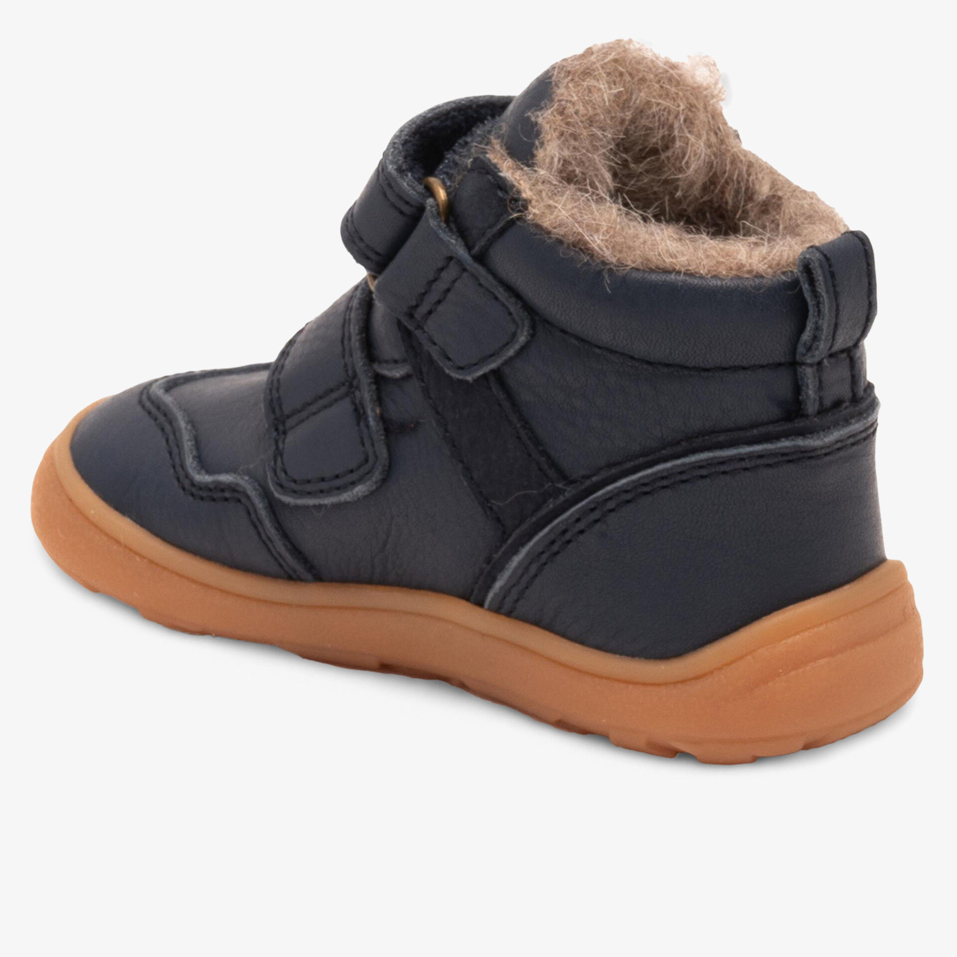 Warmer Kinderschuh mit weicher Innenfütterung und rutschfester Sohle, verstellbar durch zwei Klettverschlüsse