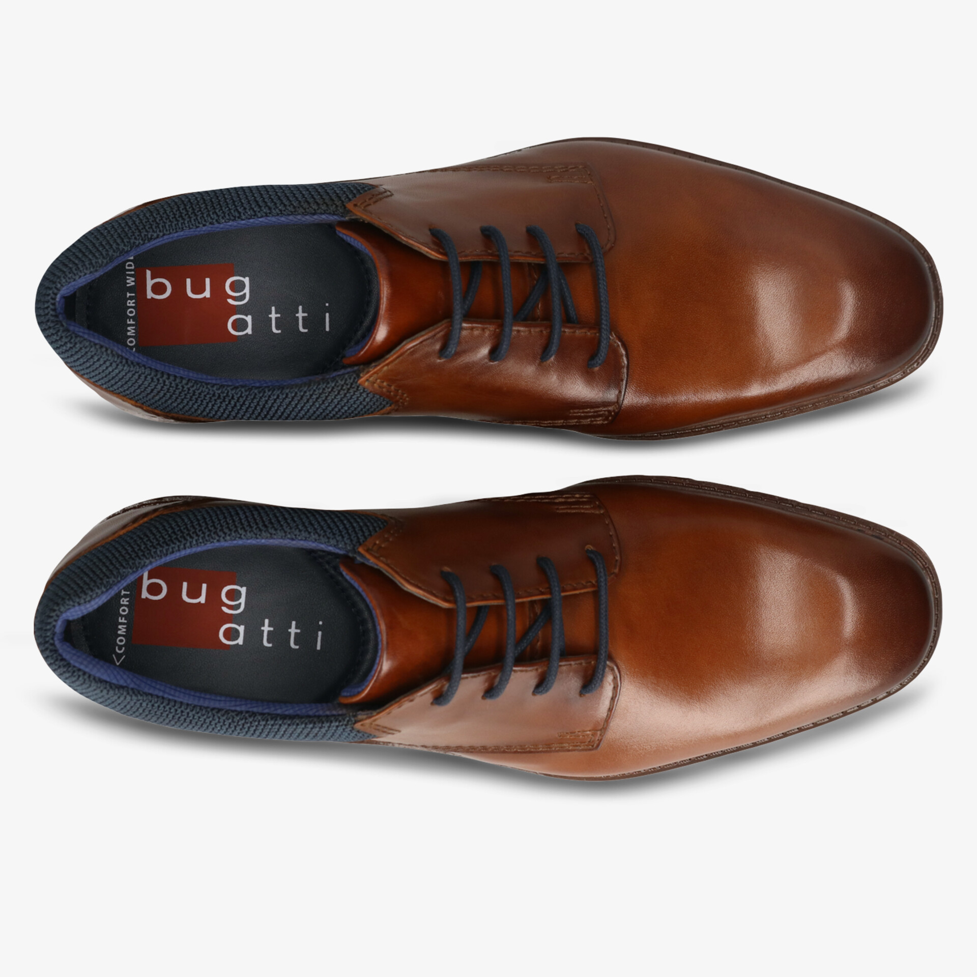 Elegante braune Lederschnürschuhe mit glänzender Oberfläche und klassischem Design, bequem und stilvoll