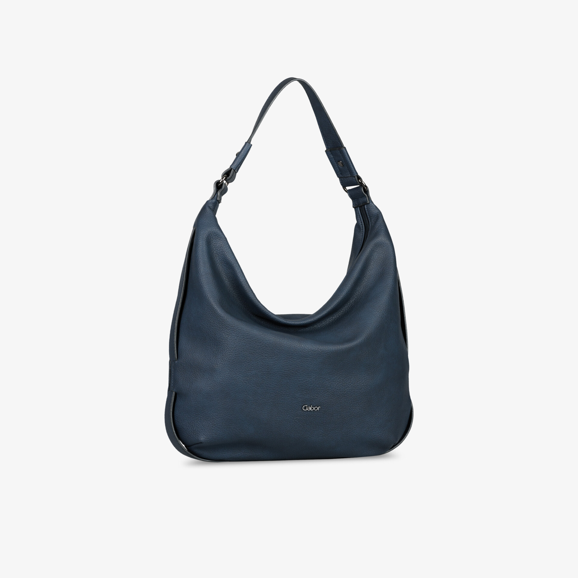 Elegante navyblaue Hobo-Tasche aus Leder mit geräumigem Innenraum und komfortablem Schulterriemen.