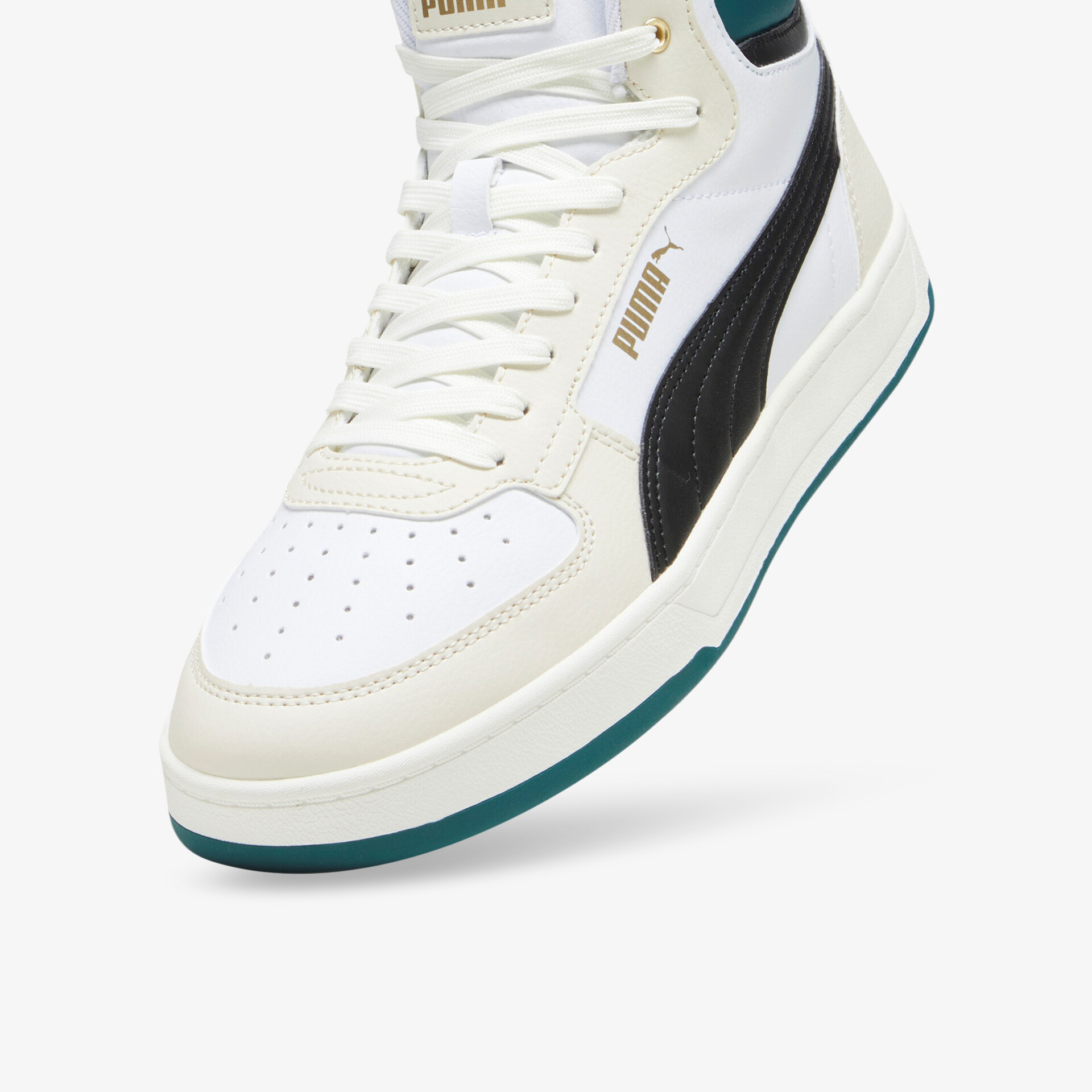 Moderner weißer Sneaker mit farbigen Akzenten, ideal für sportlichen und stilvollen Alltag.