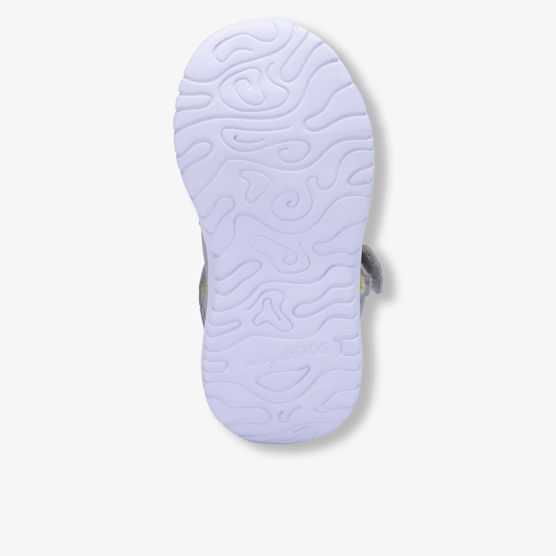 Weiße Schuhsohle mit rutschfestem, strukturiertem Profil für sicheren Halt und hohe Strapazierfähigkeit