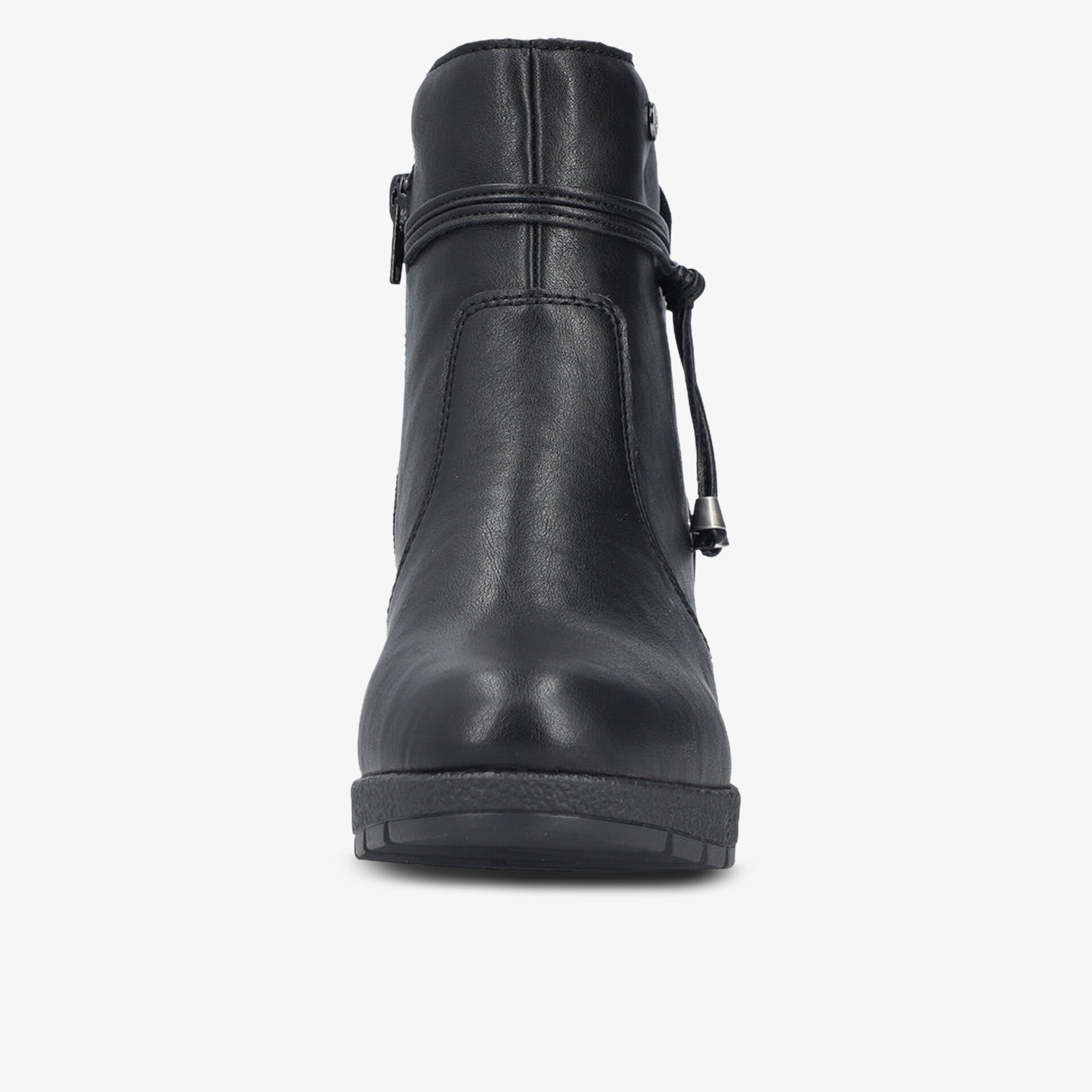 Robuster und eleganter Schuh aus hochwertigem Leder mit komfortabler Passform und rutschfester Sohle frontal sichtbar