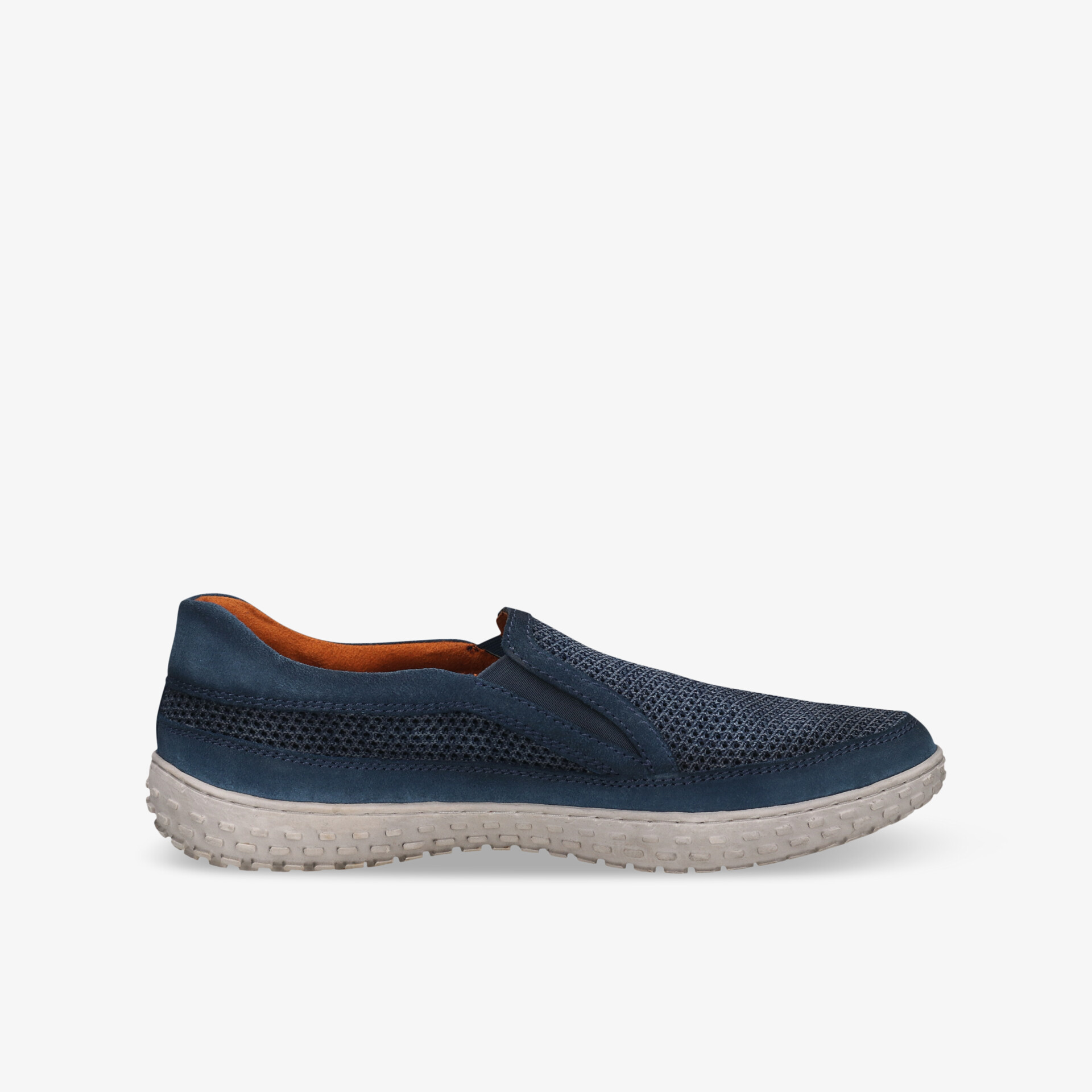 Blauer Slip-On Schuh mit atmungsaktivem Material, flexibler Passform und rutschfester Sohle für hohen Tragekomfort