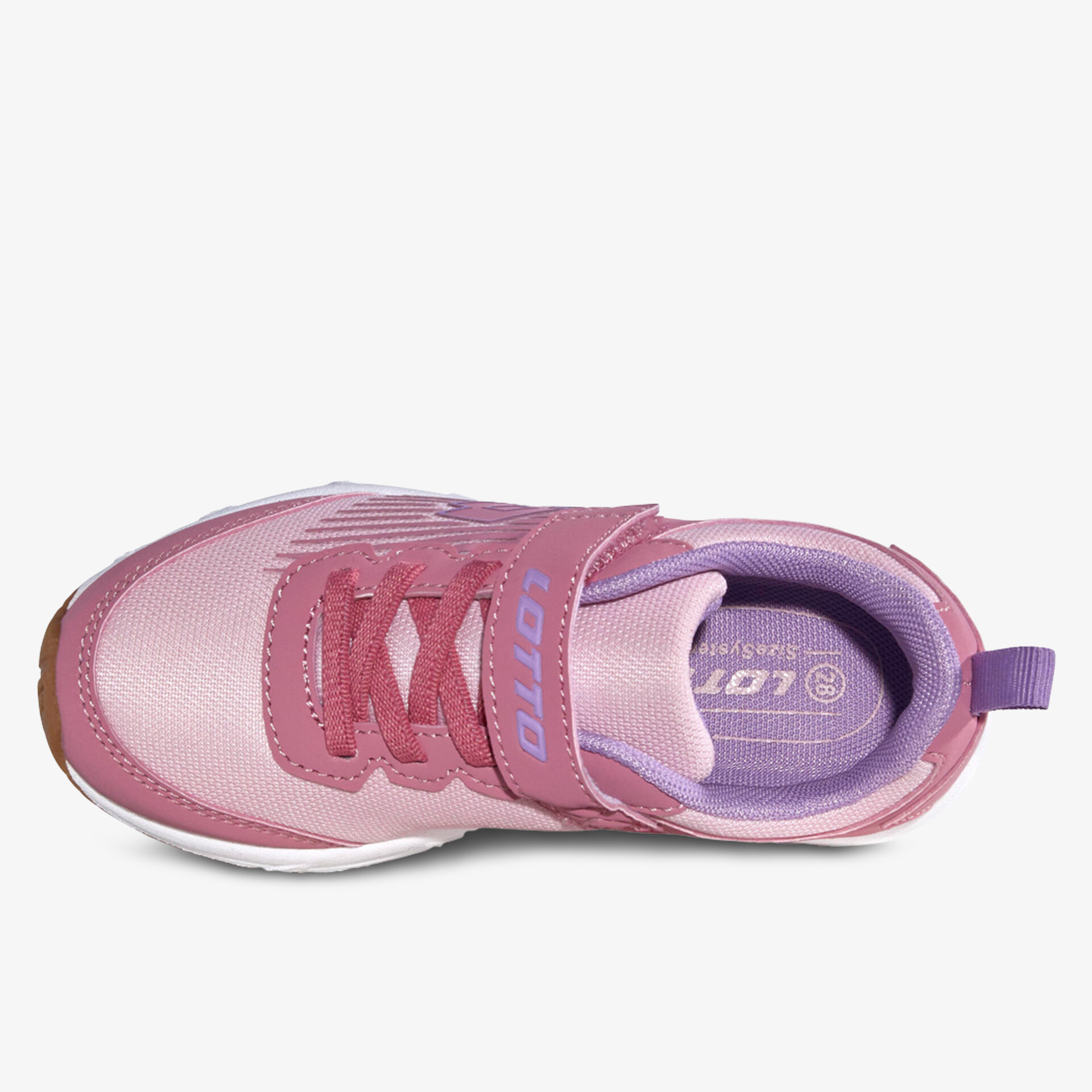 Pinkfarbener Sneaker mit Klettverschluss und verstärkter Sohle für optimalen Halt und Komfort.