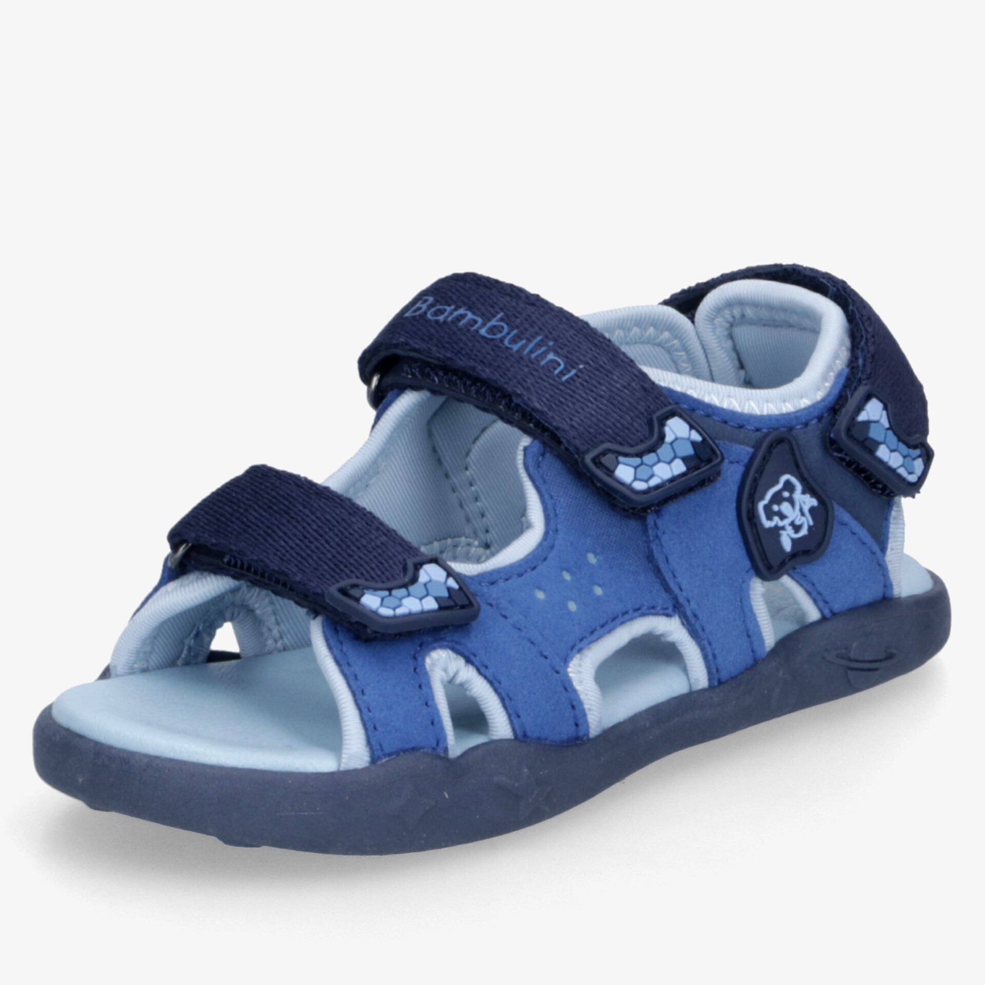 Sportliche blaue Sandale mit verstellbaren Klettverschlüssen und gepolsterter Innensohle für optimalen Komfort