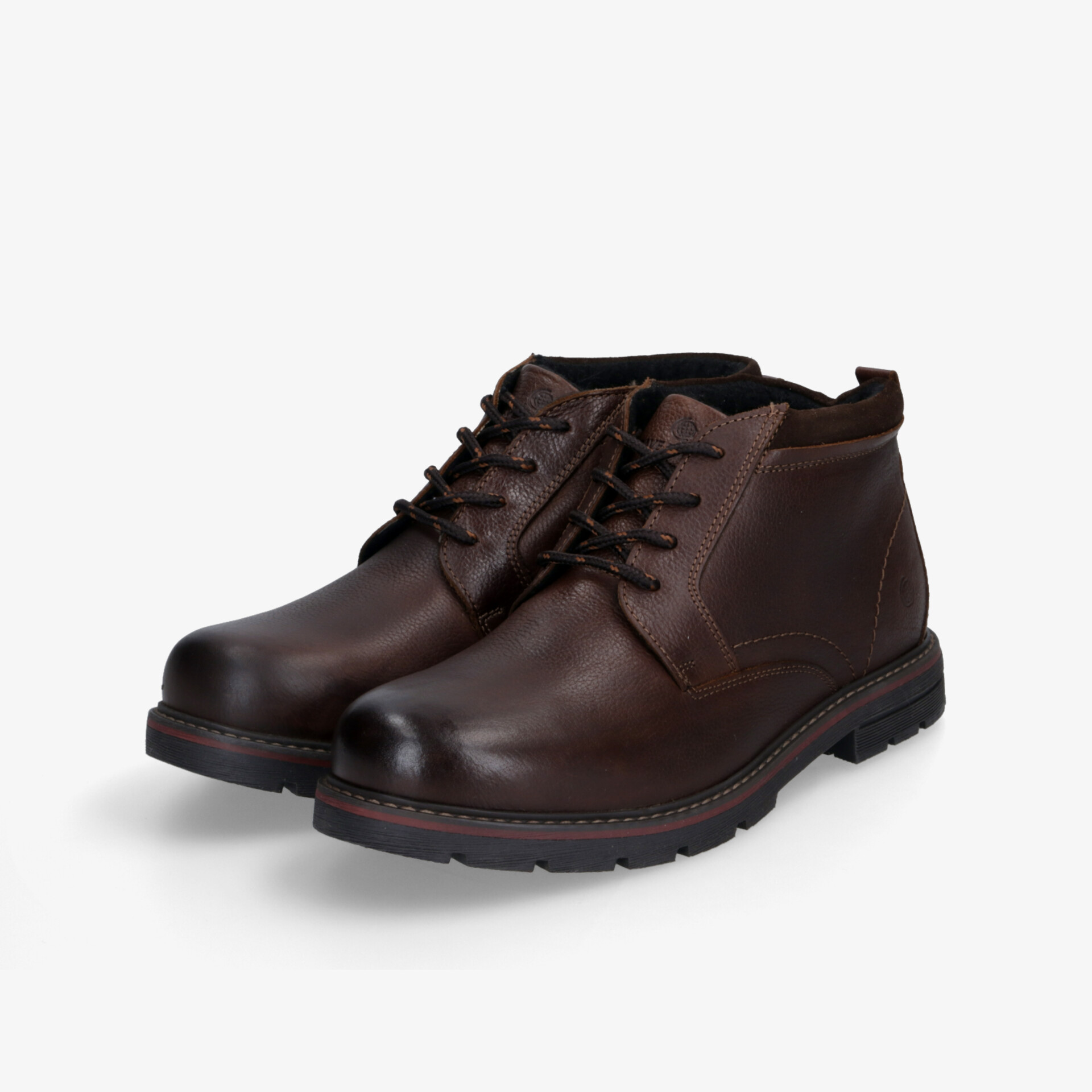 Robuste braune Lederstiefel mit gepolstertem Schaft und rutschfester Sohle, komfortabel und langlebig