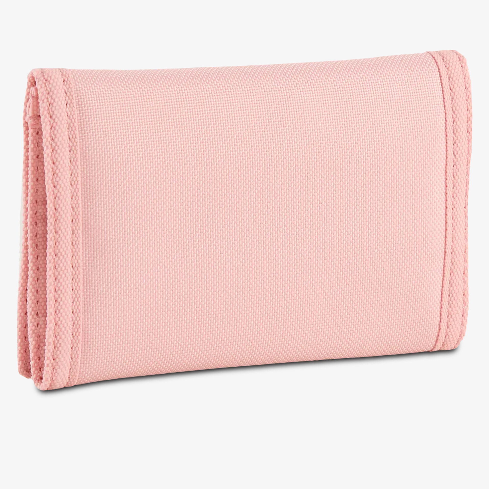 Rosa kompaktes Portemonnaie aus strukturiertem Material, elegant und praktisch, faltbar