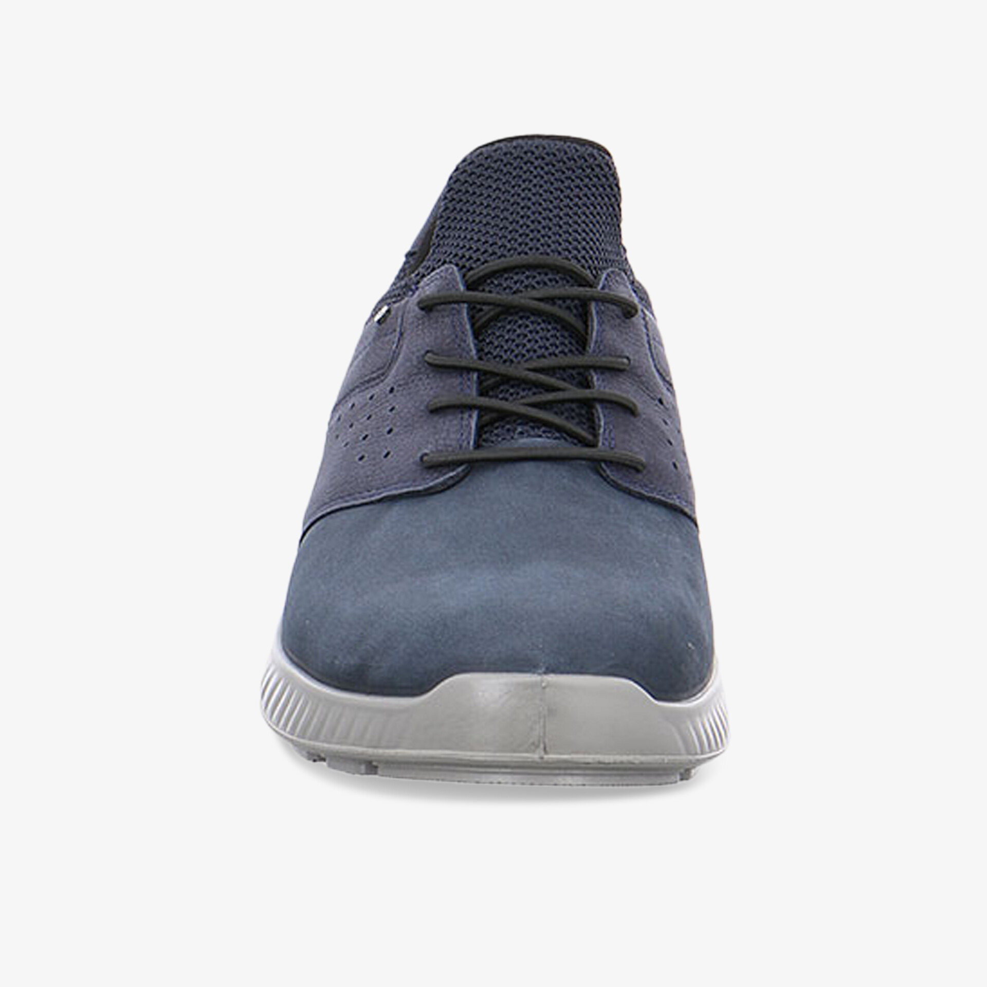 Blauer Schuh in Frontansicht mit moderner Schnürung und komfortabler, flexibler Sohle für Alltag und Sport