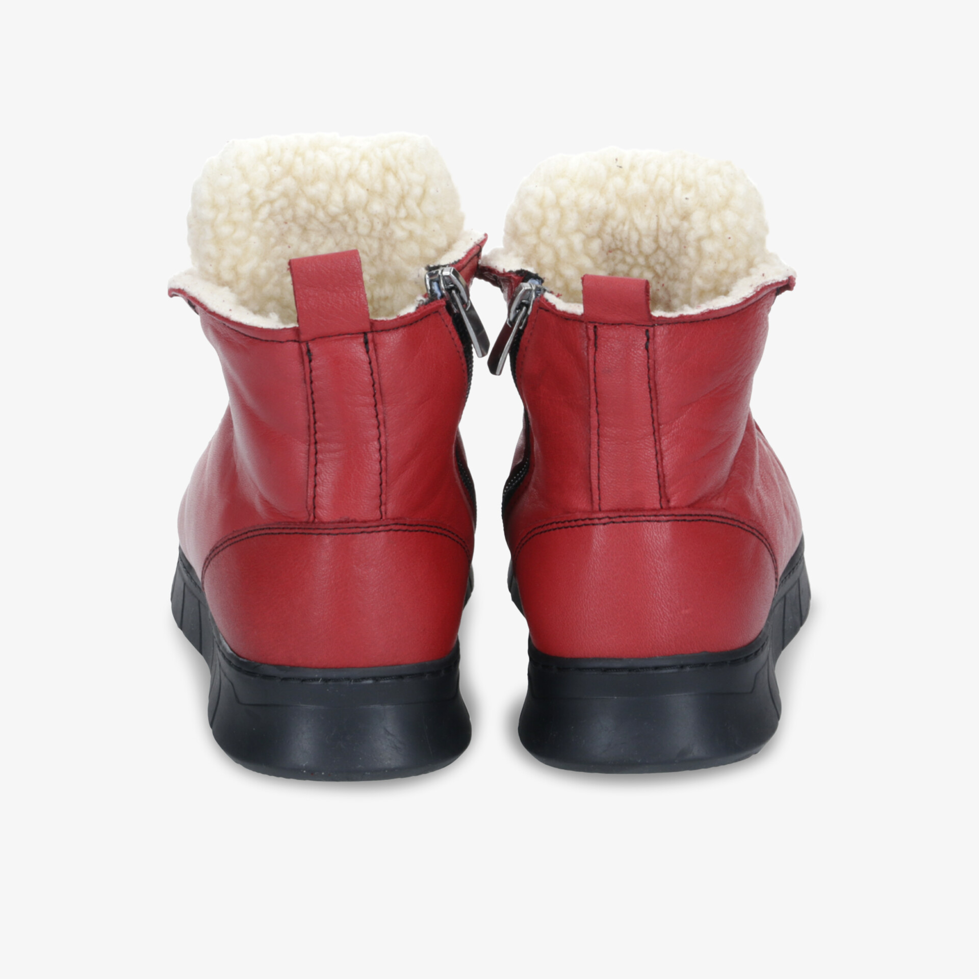 Rote Winterstiefel mit warmer, kuscheliger Innenfütterung und rutschfester Sohle, robust und bequem