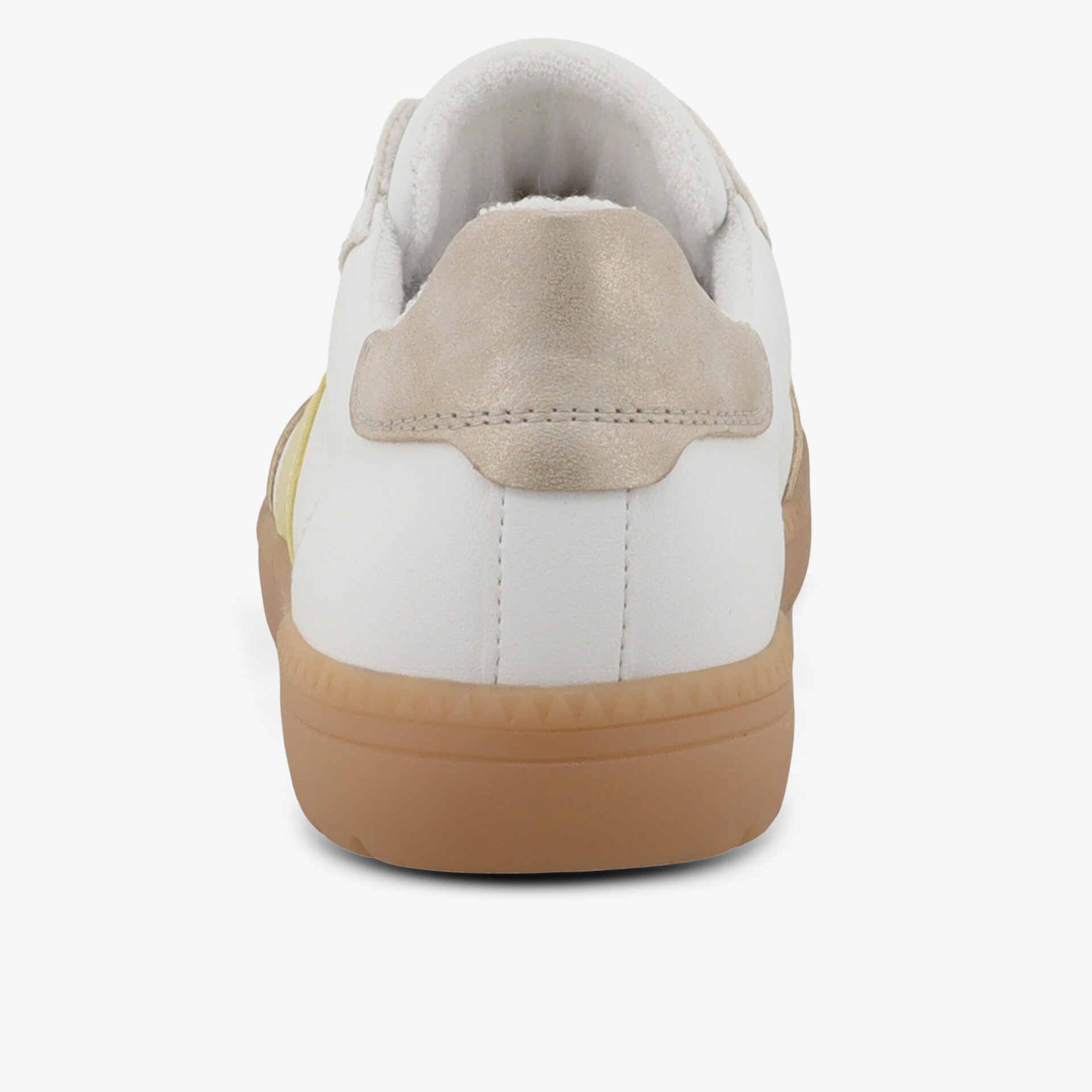 Schuh Rückansicht mit robustem Sohlenboden und gepolstertem Fersenbereich in elegantem Design