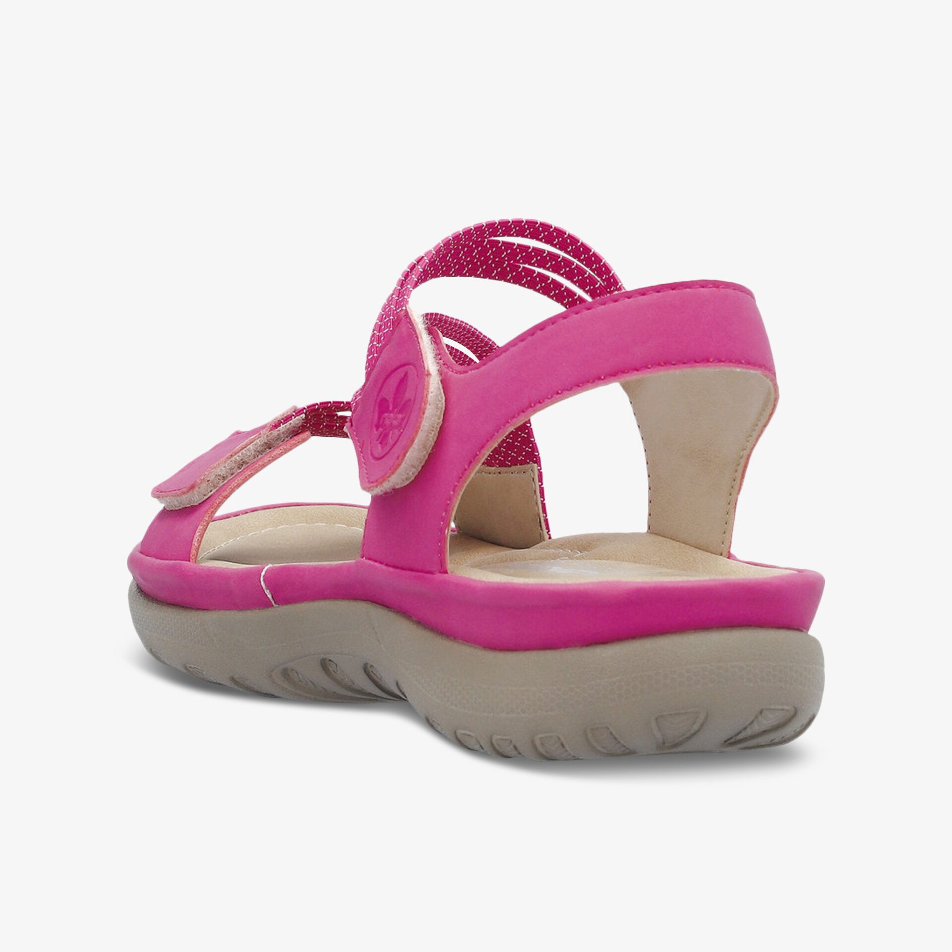 Bequeme pinke Sandale mit verstellbarem Klettverschluss und rutschfester, flexibler Sohle, ideal für sommerlichen Komfort