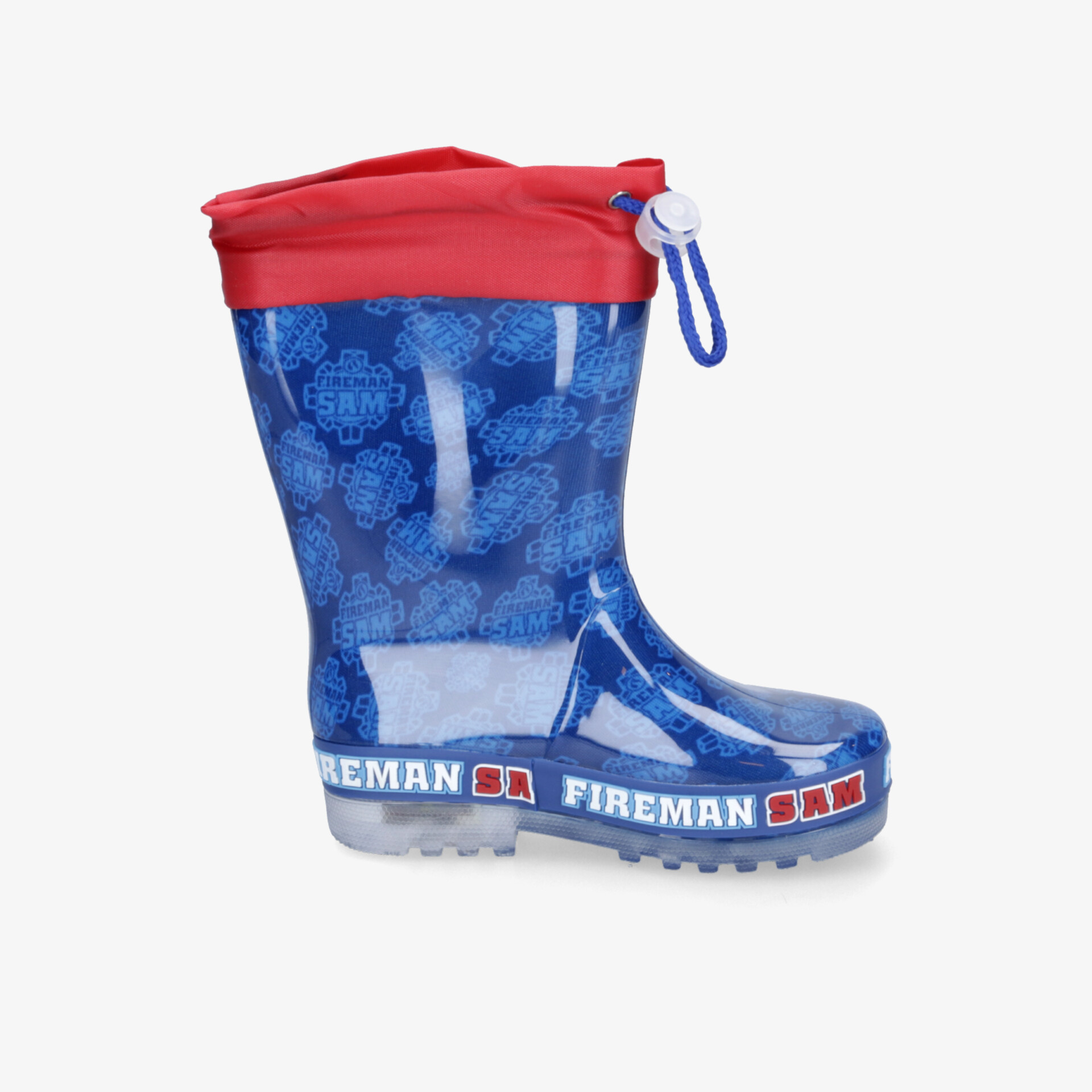 Bunter Kinder-Gummistiefel mit Feuerwehr-Motiv, wasserdicht und rutschfester Sohle, robuster Wetterschutz