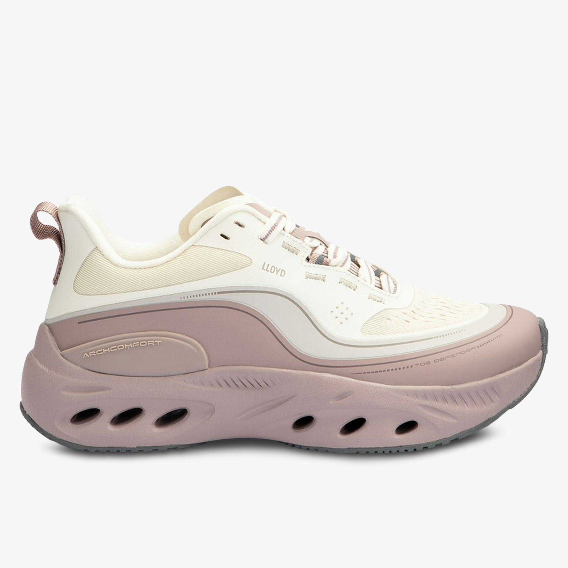 Moderner Sneaker in Rosa und Weiß mit außergewöhnlichem Komfort und Belüftungsöffnungen für den Alltag.