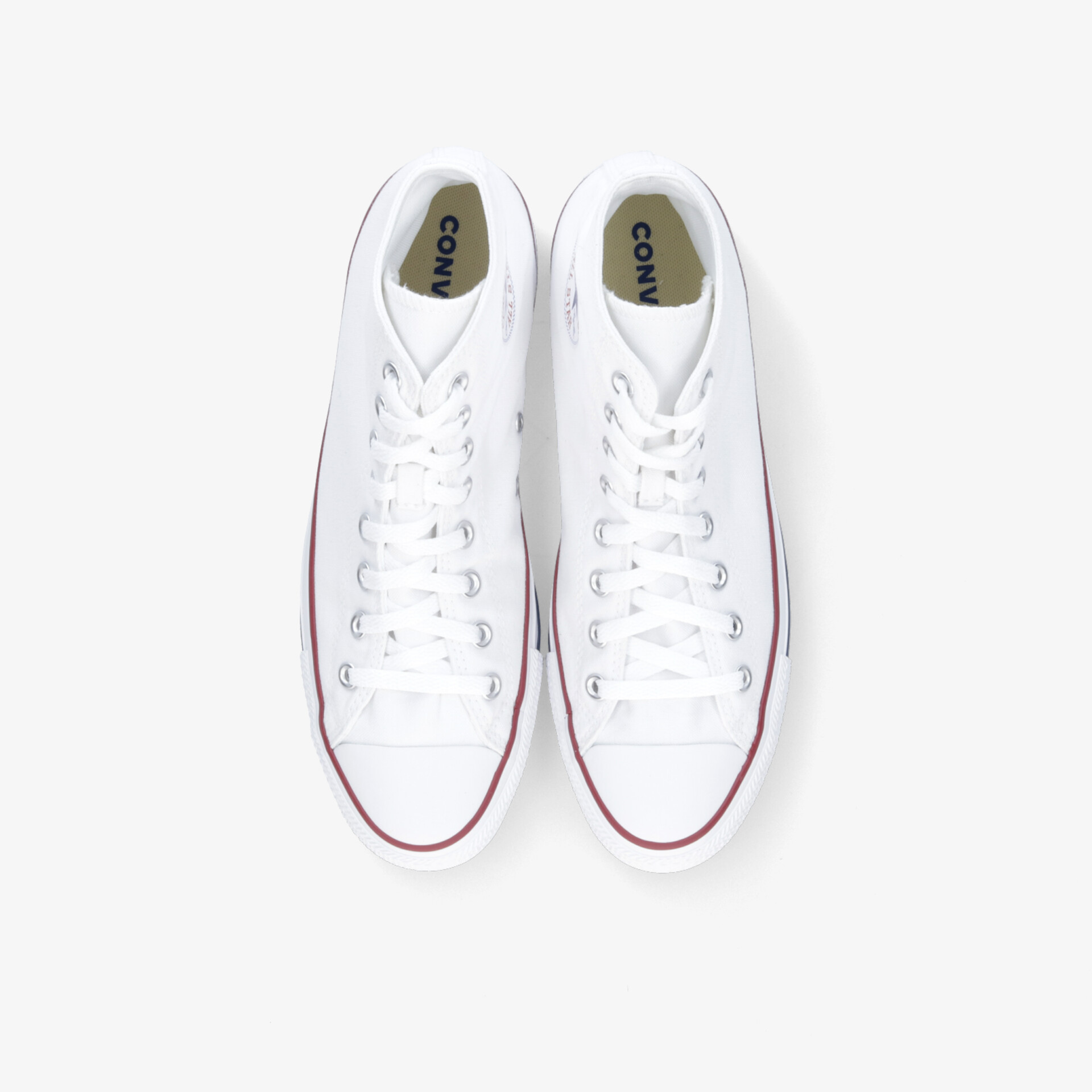 Weiße klassische Sneaker mit markanter Kappe und Schnürsenkeln. Zeitloses Design für vielseitige Styles.