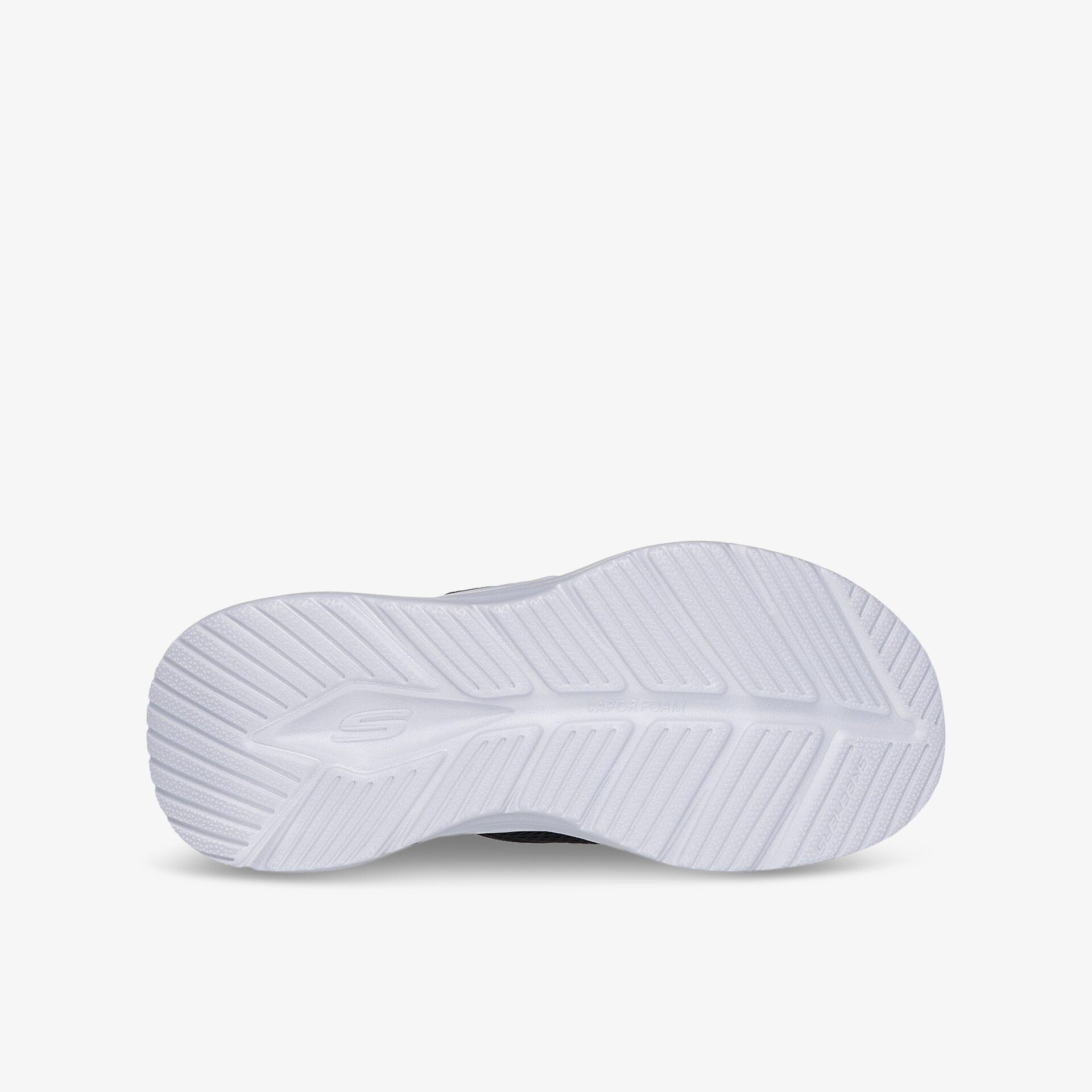 Weiße Sohle eines Sportschuhs mit verbessertem Profil für optimale Bodenhaftung und langanhaltenden Komfort
