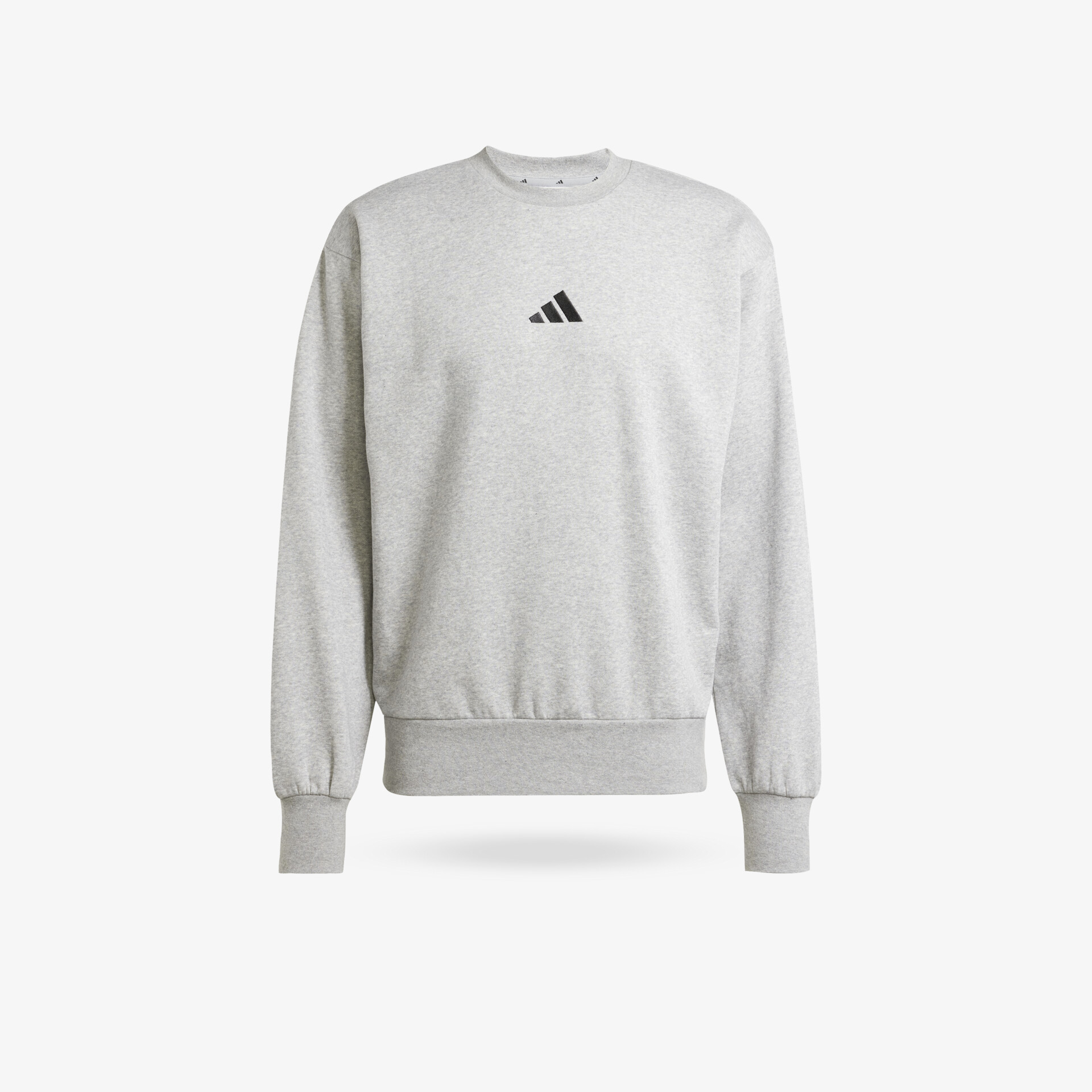 Grauer langärmliger Sweatshirt mit Rundhalsausschnitt und adidas Logo, bequem und sportlich geschnitten