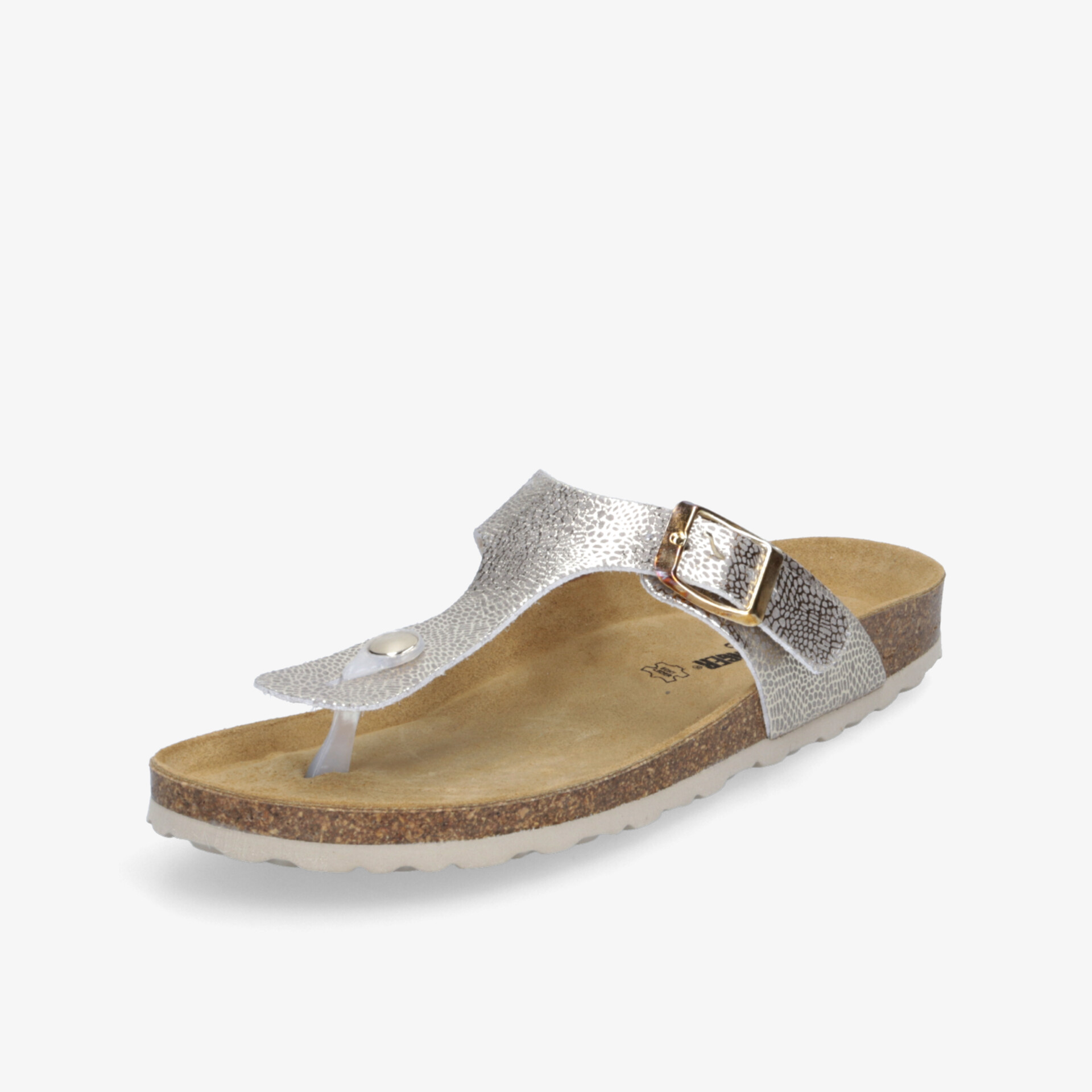 Bequeme Zehensteg-Sandale mit verstellbarer Schnalle und ergonomischem Fußbett für optimalen Komfort