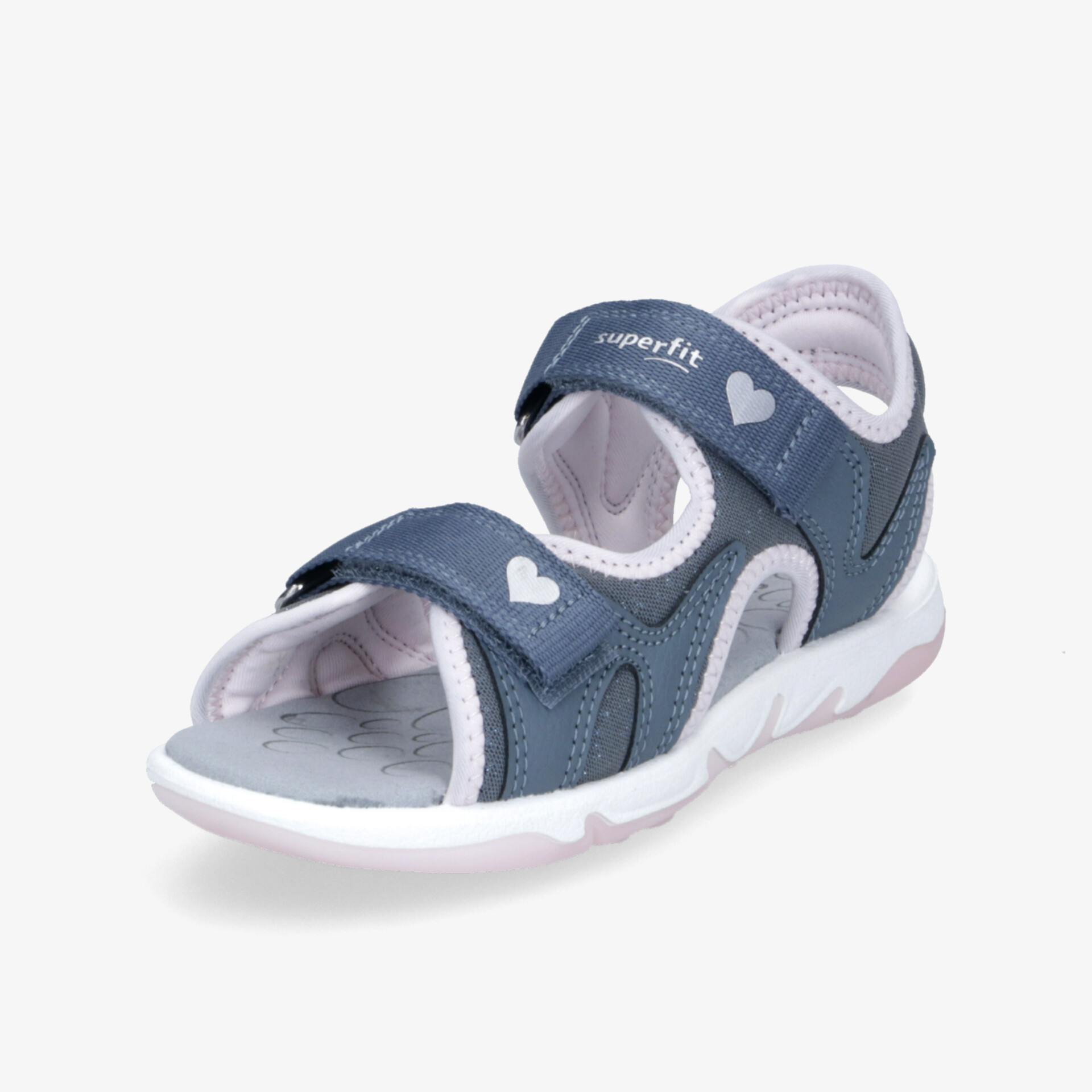 Sportlicher blauer Sandalenschuh mit verstellbaren Klettverschlüssen und rutschfester Sohle für hohen Tragekomfort