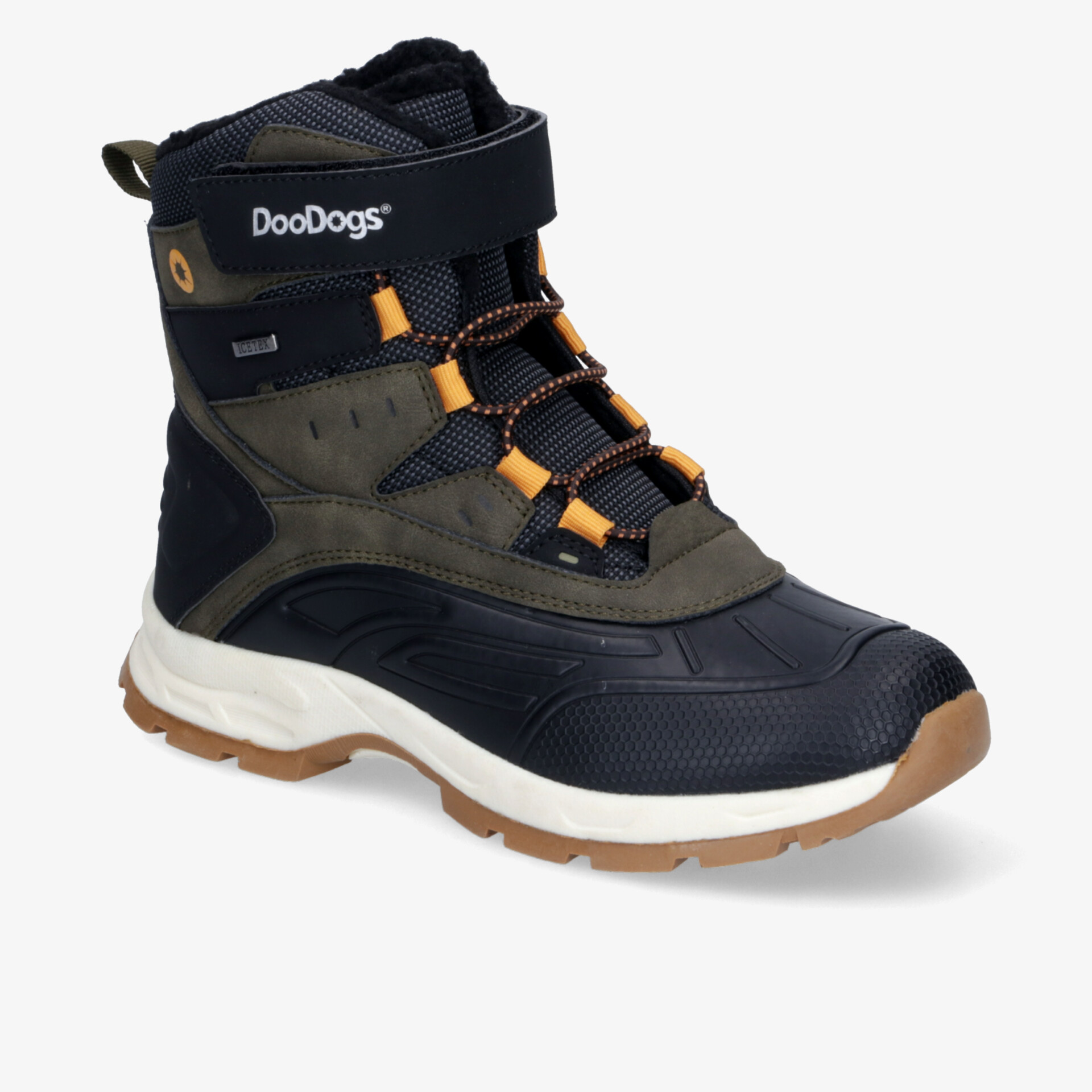 Robuster Outdoor-Winterstiefel mit wasserdichter Oberfläche, rutschfester Sohle und sicherem Klettverschluss
