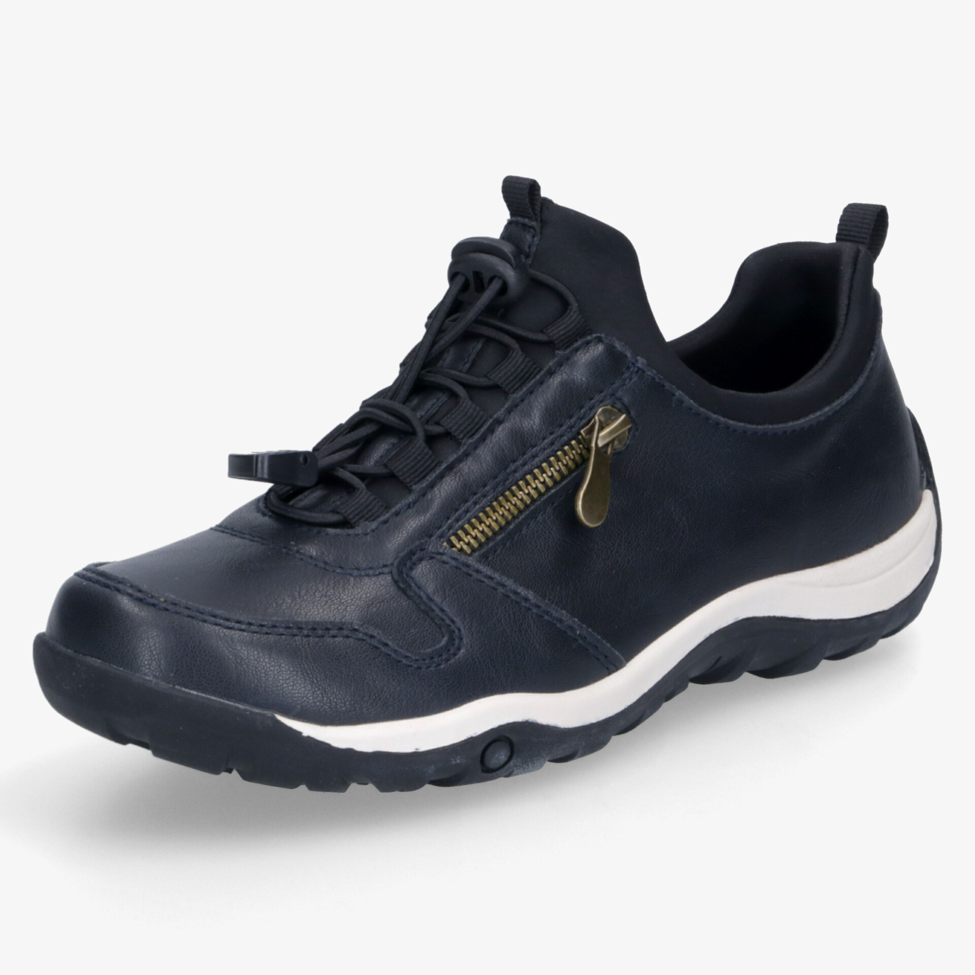 Schwarzer Sneaker mit praktischem Reißverschluss, sportlichem Design und bequemer, rutschfester Sohle