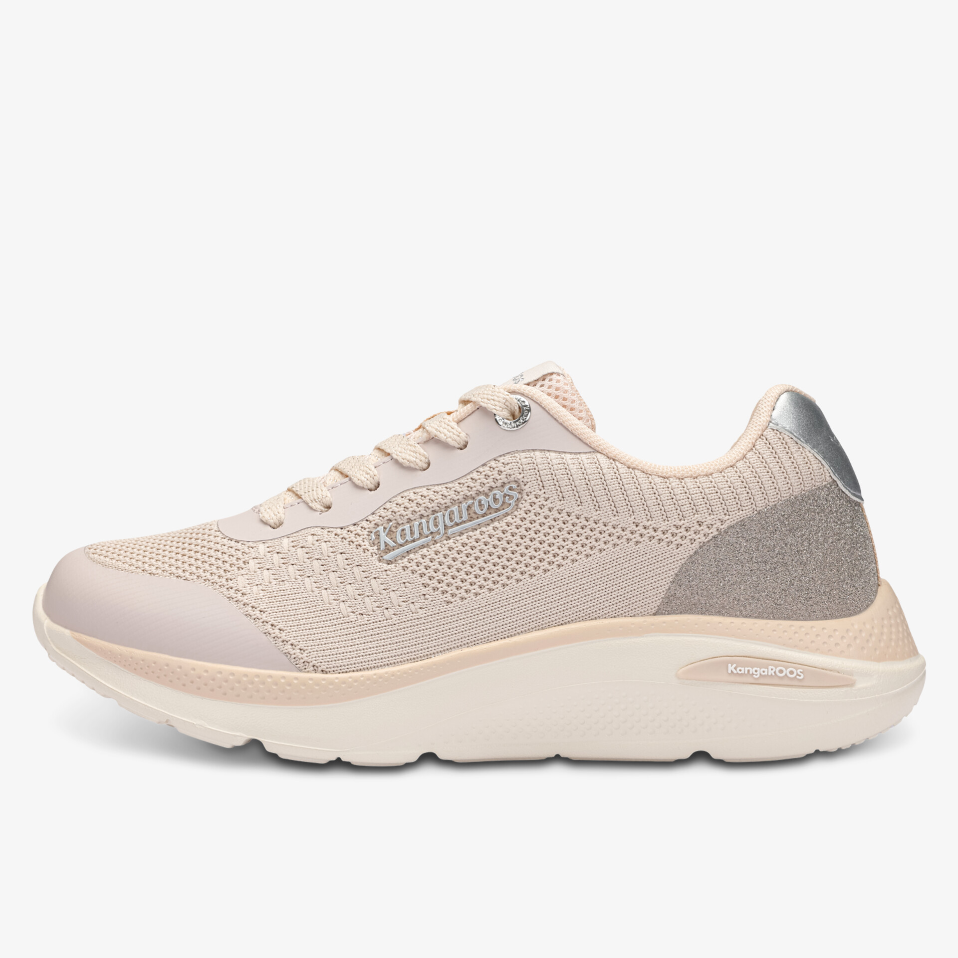 Beiger, leichter und atmungsaktiver Sneaker mit bequemer Passform und sportlichem Design