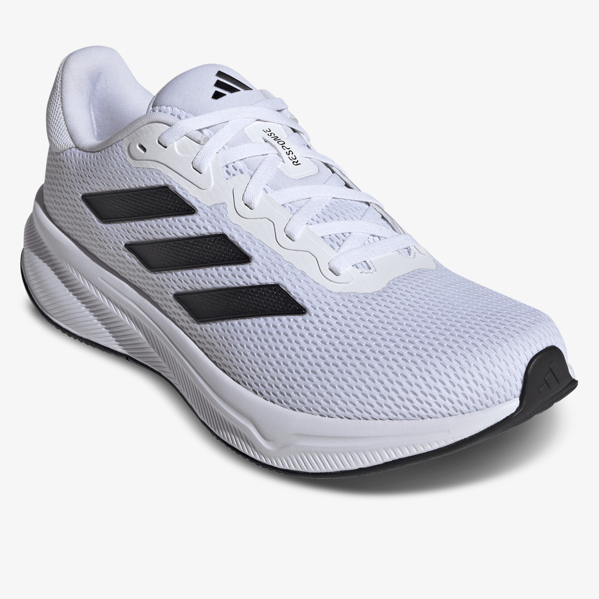 Leichter und atmungsaktiver Sportschuh mit gepolsterter Sohle und modernem Design in Weiß mit schwarzen Akzenten