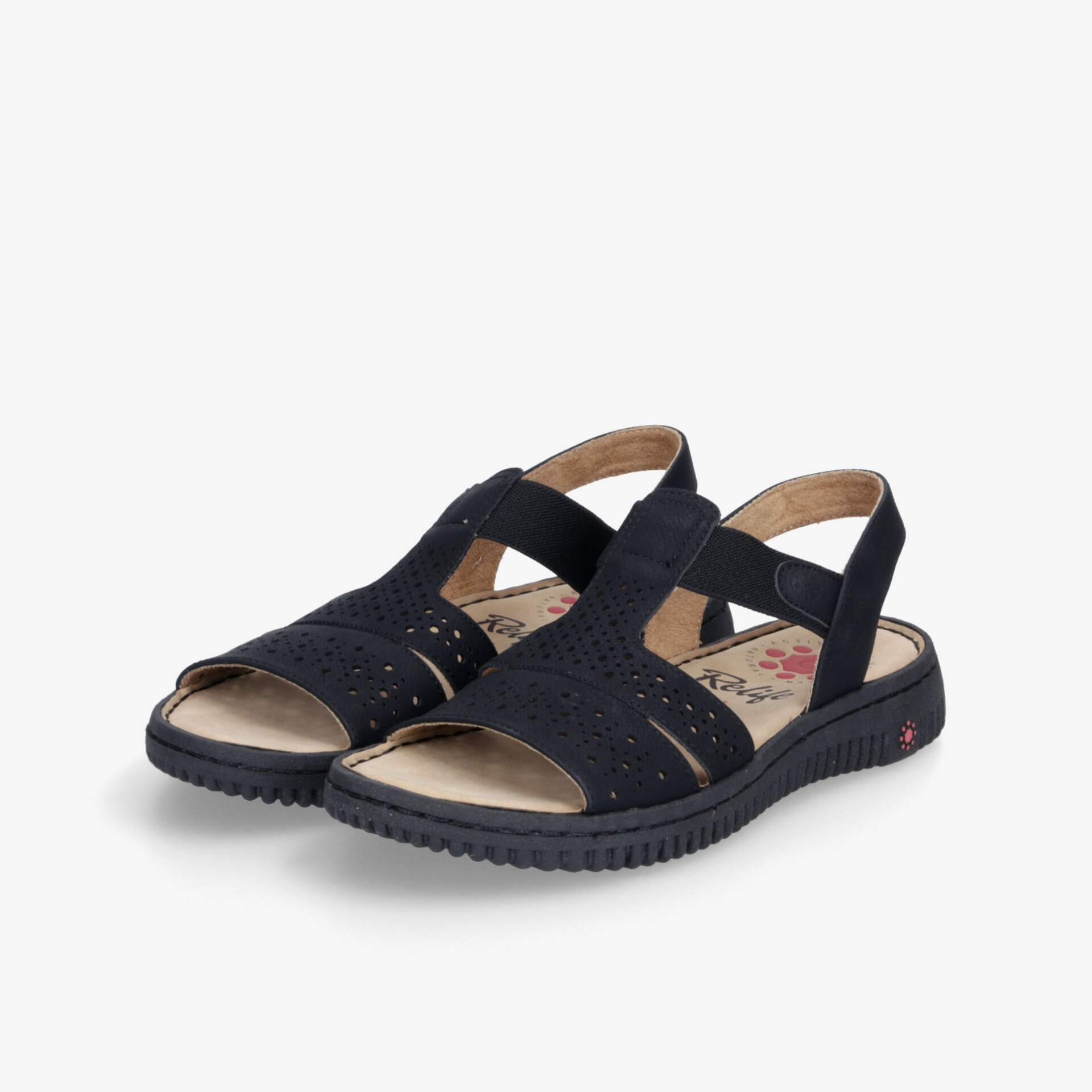 Bequeme schwarze Sandalen mit atmungsaktivem Design und rutschfester Sohle, ideal für sommerlichen Komfort