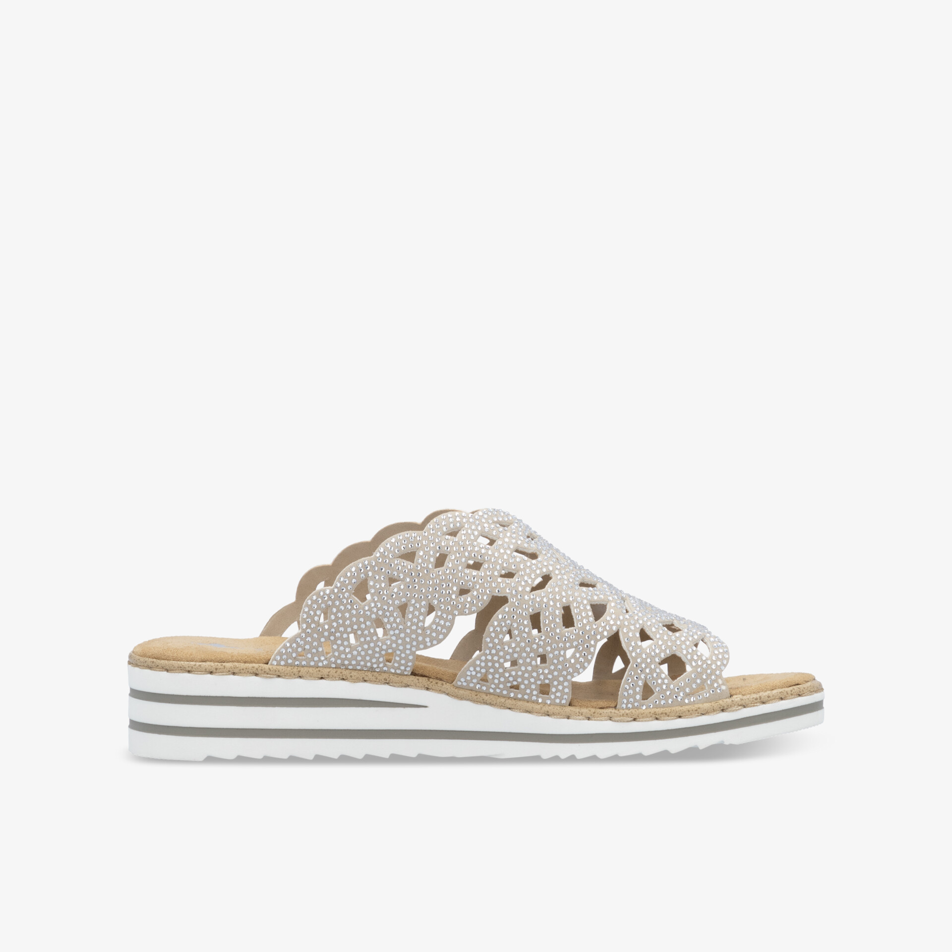 Bequeme und leichte Pantolette mit eleganter Verzierung und rutschfester Sohle, perfekte Passform