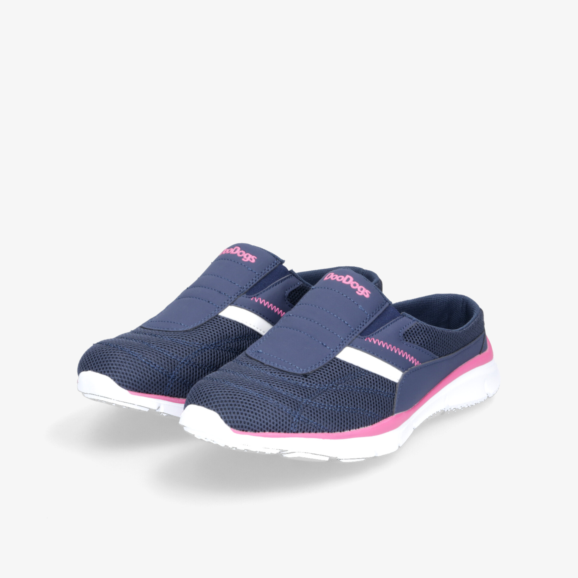 Sportliche navy Slip-On Schuhe mit atmungsaktivem Material, leichter Konstruktion und rutschfester weißer Sohle