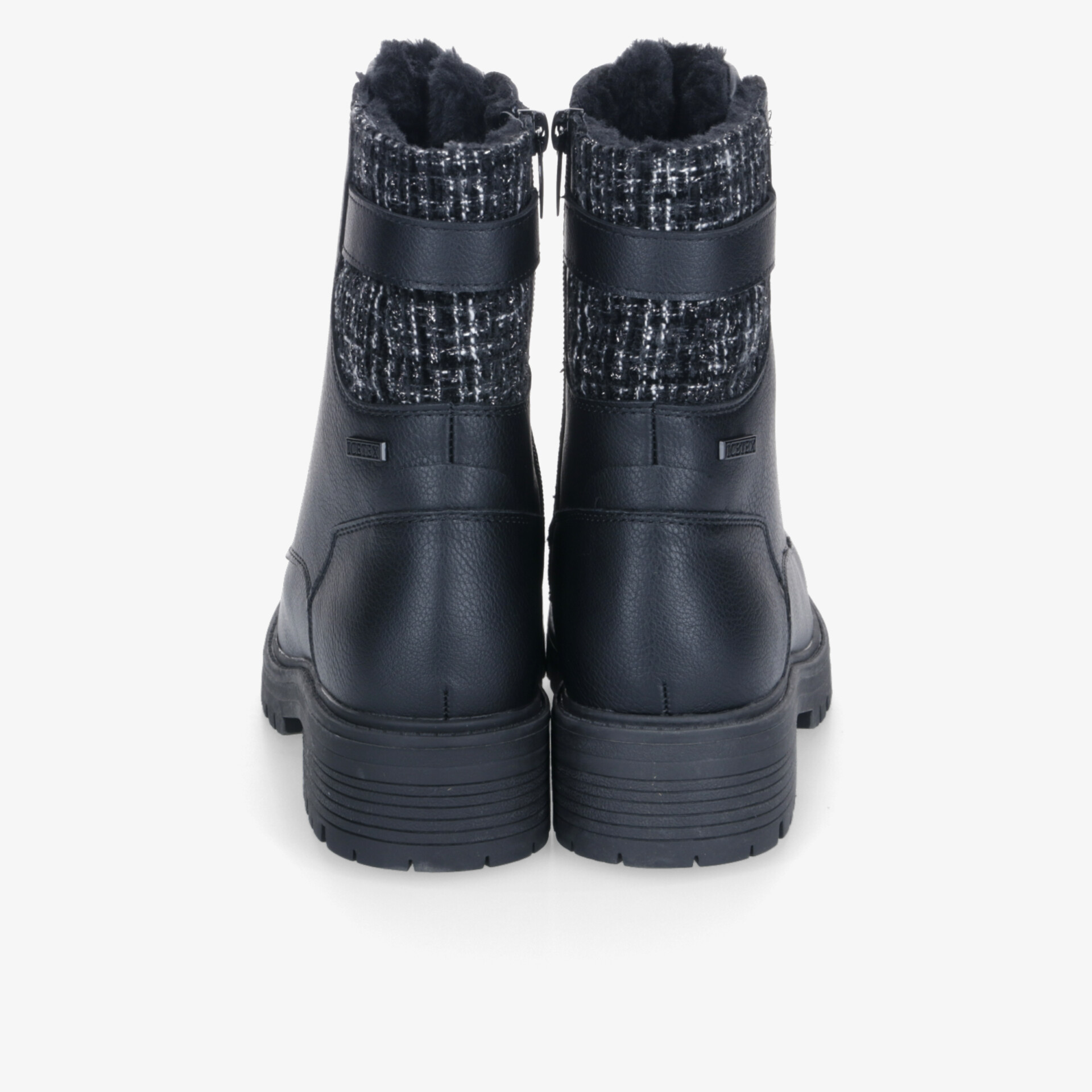 Warme Stiefel mit weichem Innenfutter, rutschfester Sohle und robustem Halt, perfekte Rückansicht