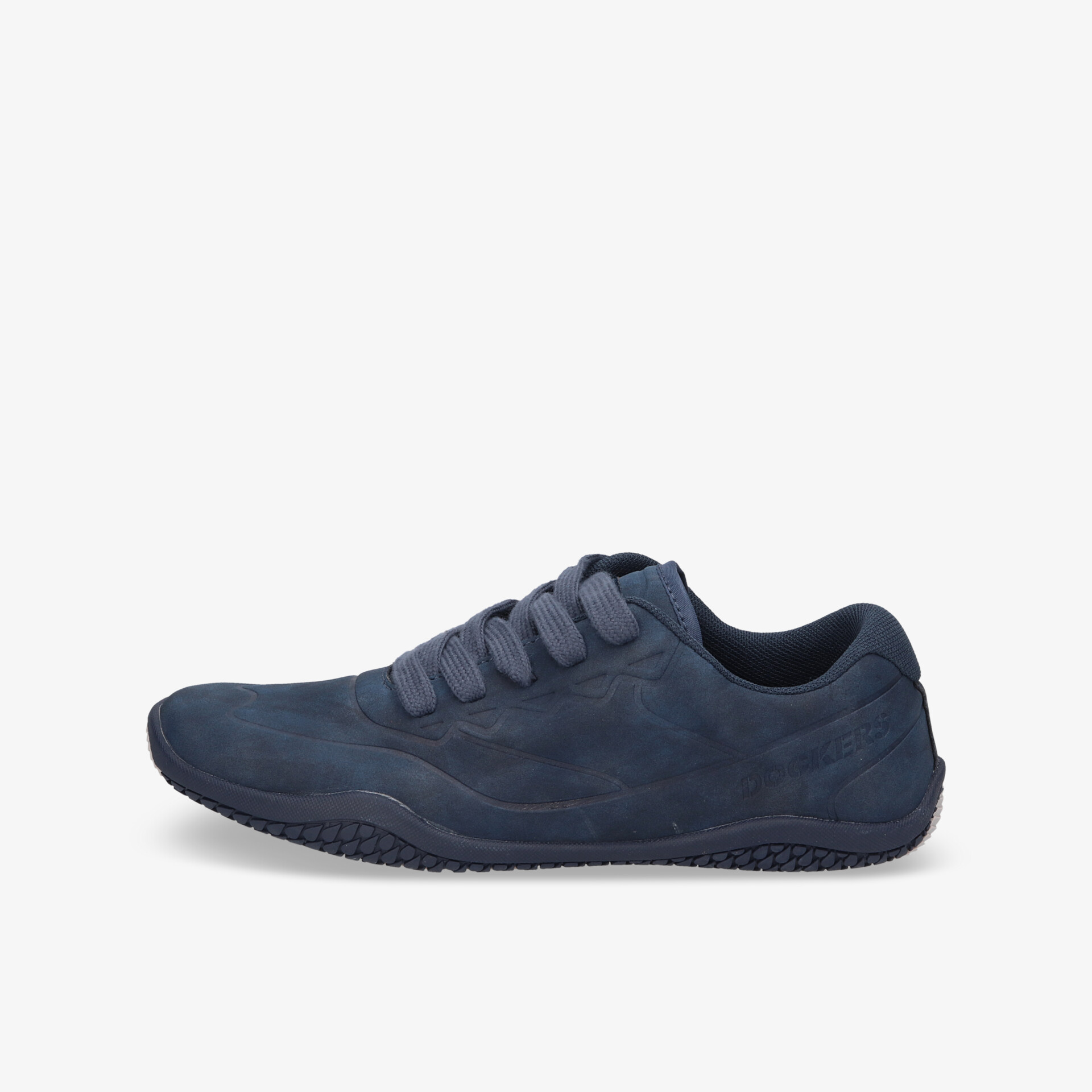 Sportlicher blauer Sneaker in klarer seitlicher Ansicht mit leichter Schnürung und bequemer Passform