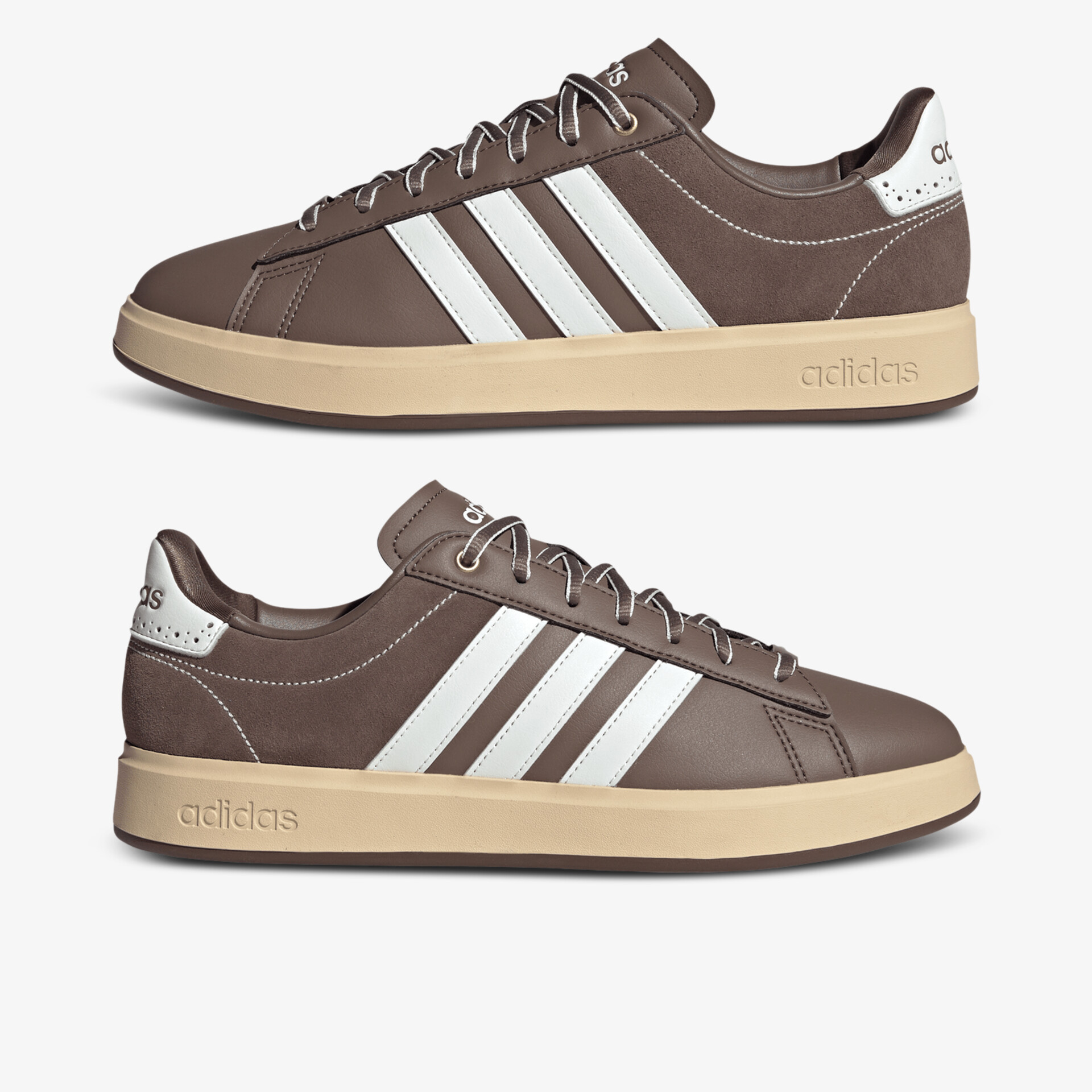 Brauner Adidas Sneaker mit weißer Streifen-Optik, bequeme Passform und strapazierfähigem Material