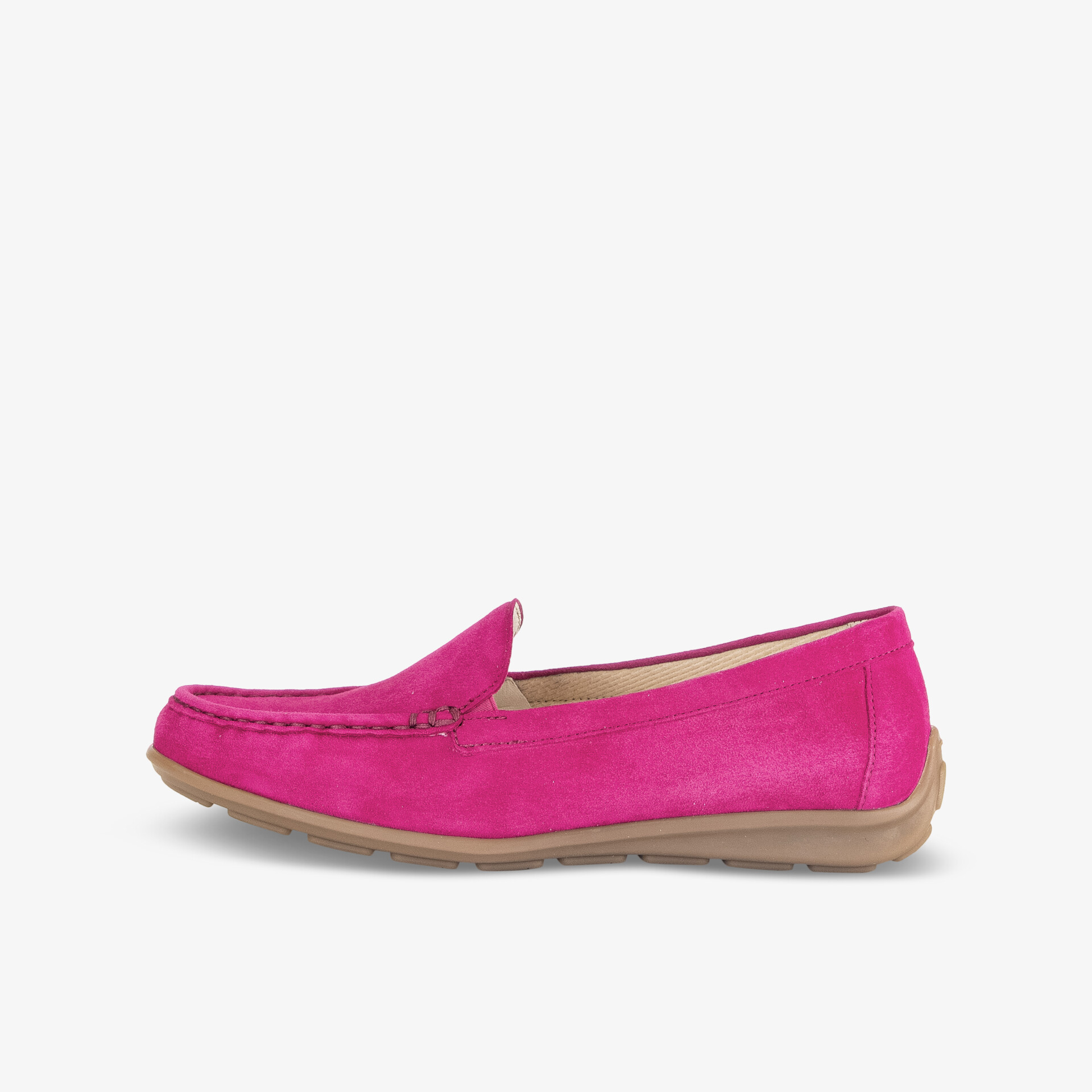 Stylischer pinker Mokassin mit rutschfester Sohle und elegantem Design für maximalen Komfort.