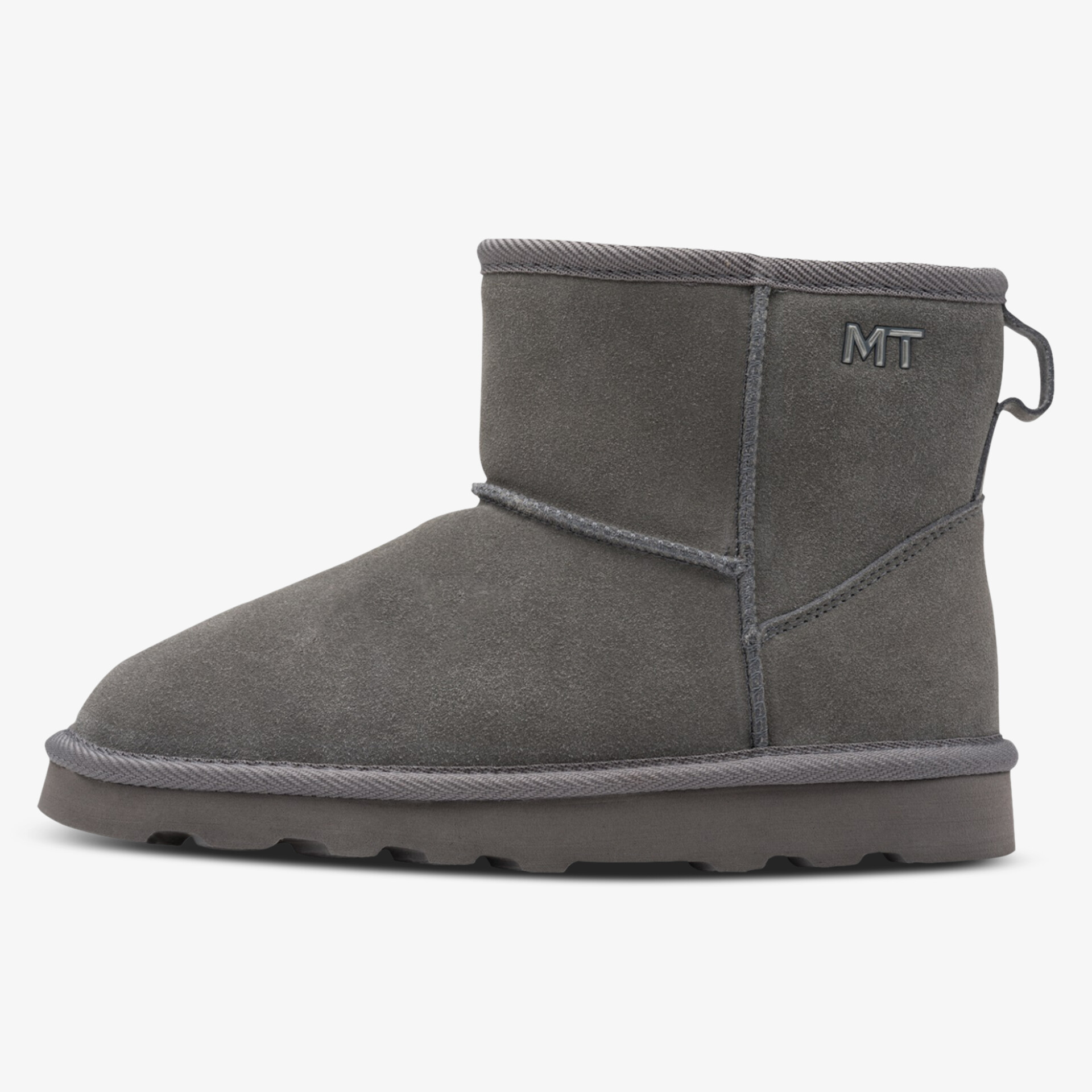 Grauer bequemer Schuh mit rutschfester Sohle, ideal für kalte Tage, warm und leicht