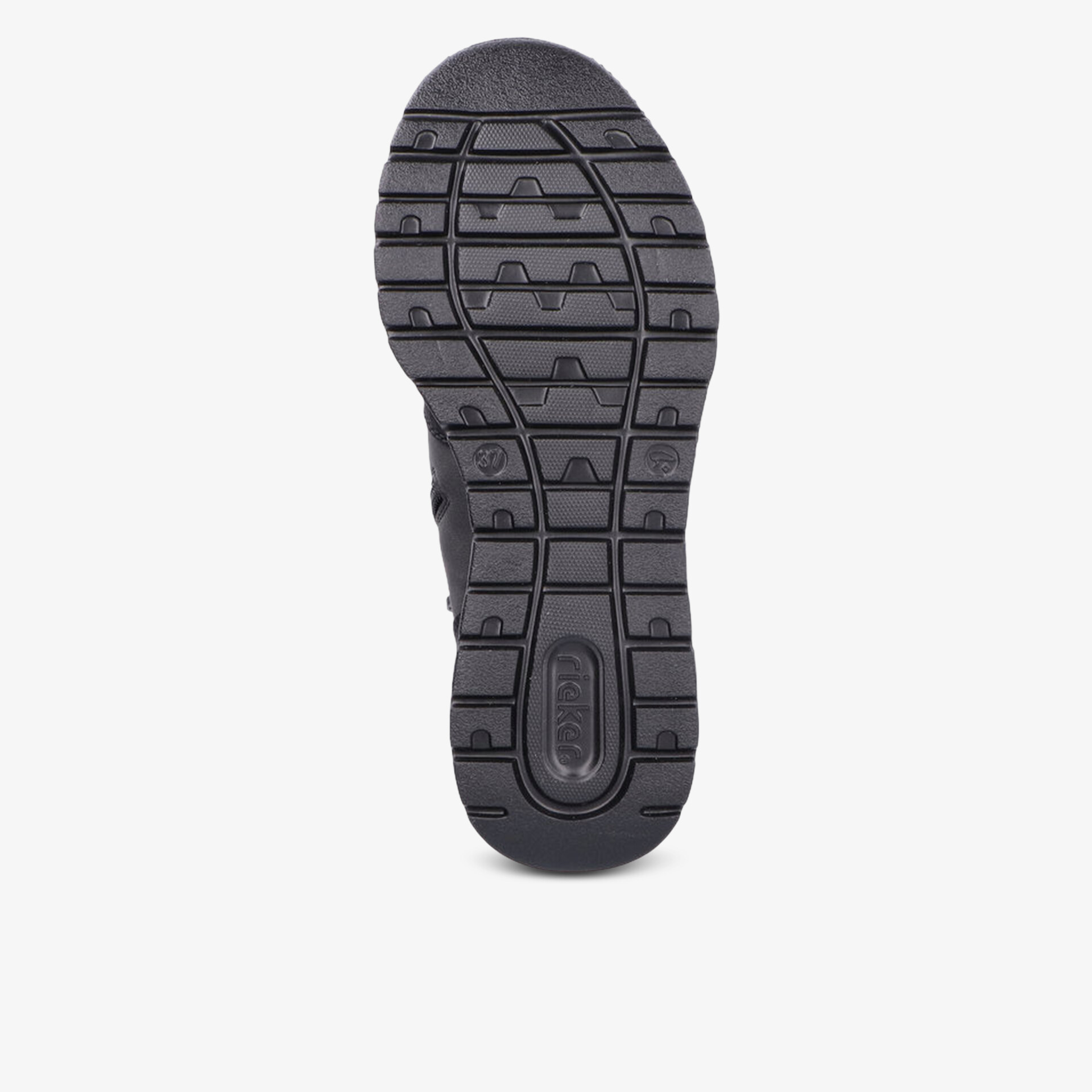 Robuste schwarze Schuhsohle mit rutschfestem Profil und langlebiger Gummioberfläche für sicheren Halt