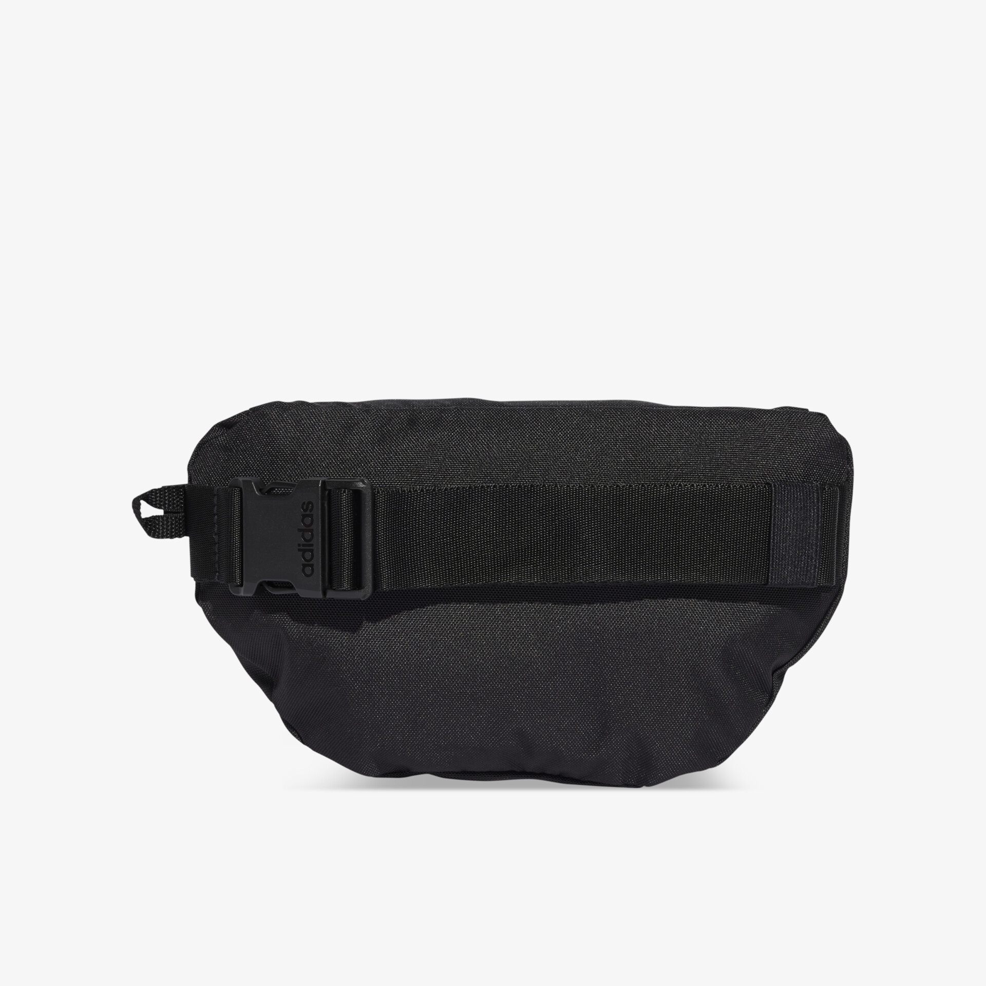 Schwarze Gürteltasche mit sicherem Verschluss und verstellbarem Gurt bietet praktischen Stauraum