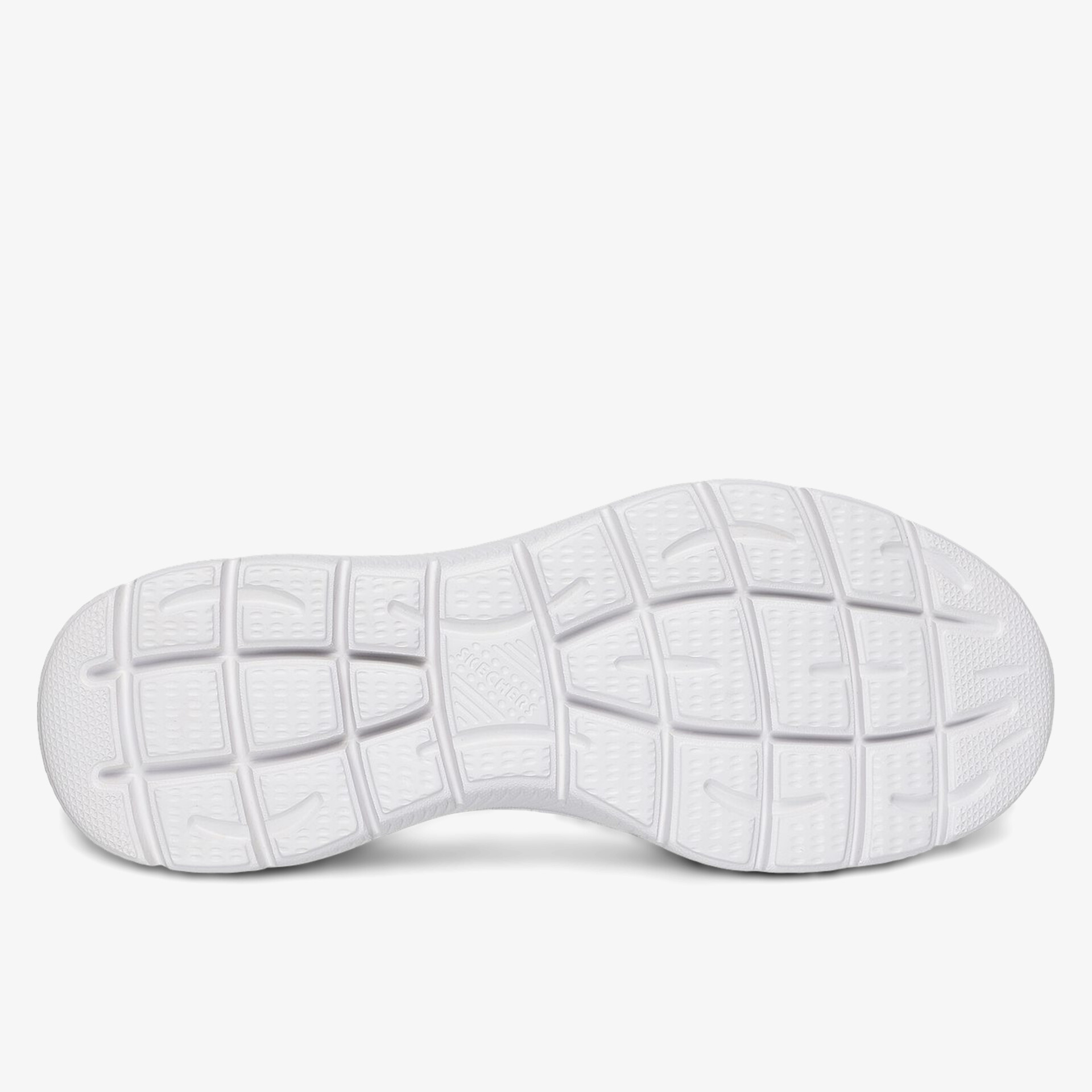 Weiße, flexible und rutschfeste Schuhsohle mit modernem Profil für besten Komfort