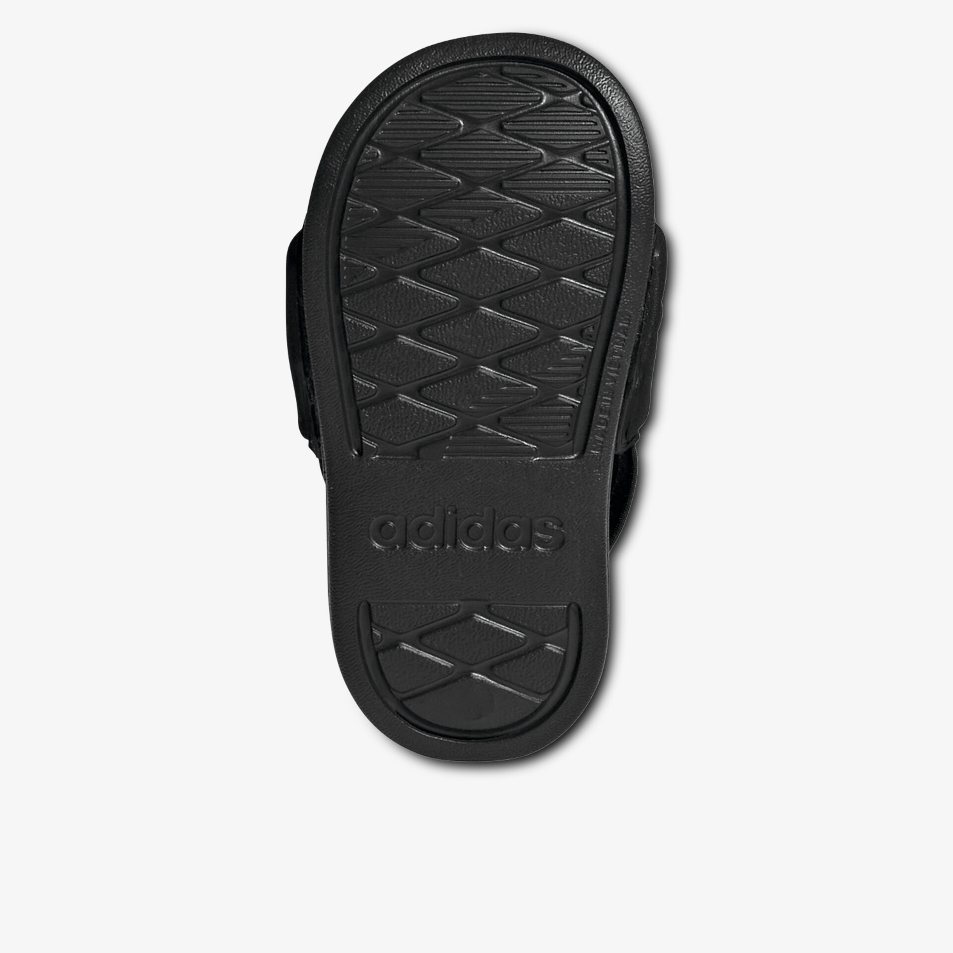 Rutschfeste und robuste schwarze Schuhsohle mit tiefem Profil für guten Halt und Komfort