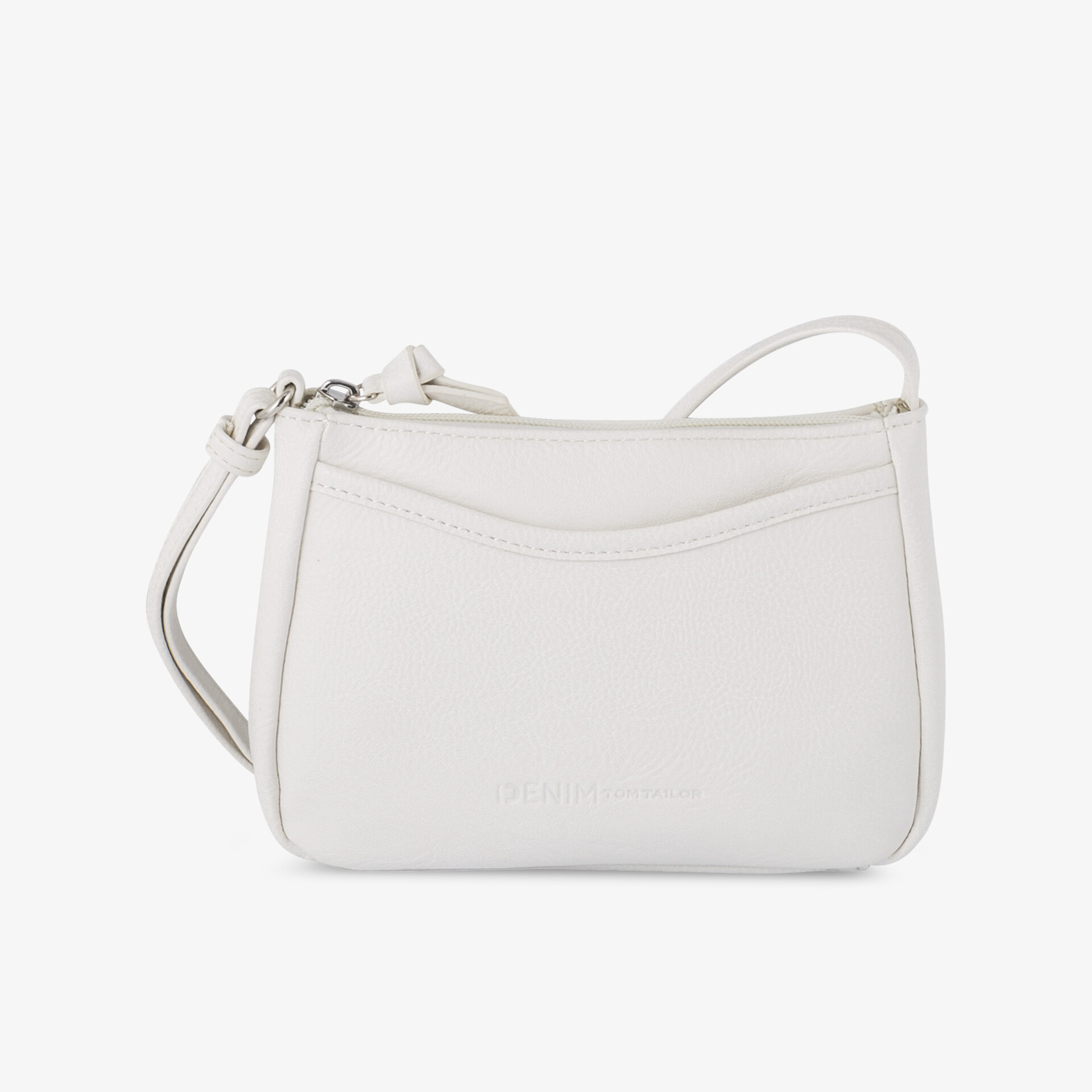 Elegante weiße Handtasche mit kompaktem Design und Schulterriemen, ideal für vielseitige Anlässe.