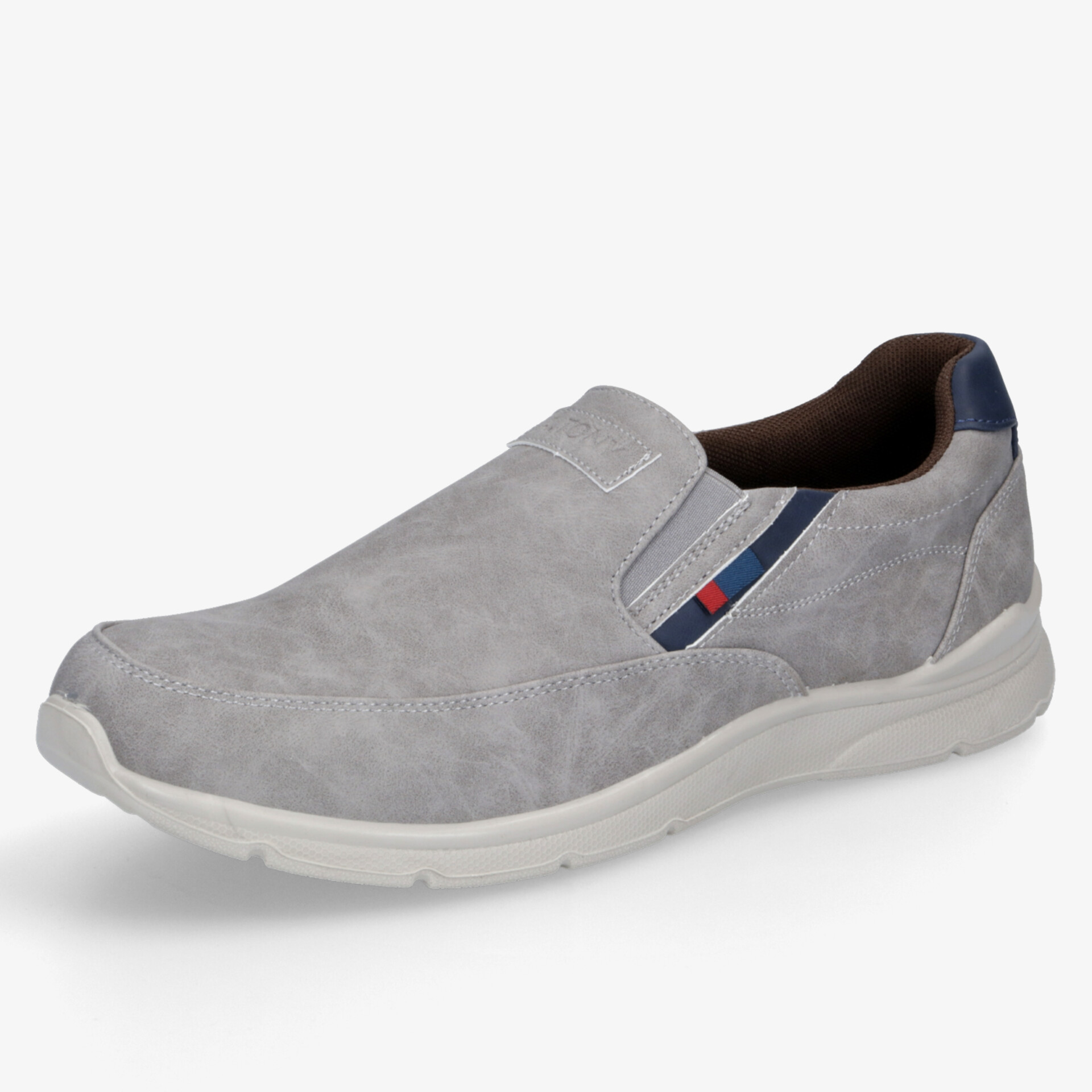 Leichter grauer Slip-On Sneaker mit bequemer Passform und rutschfester Sohle für den Alltag