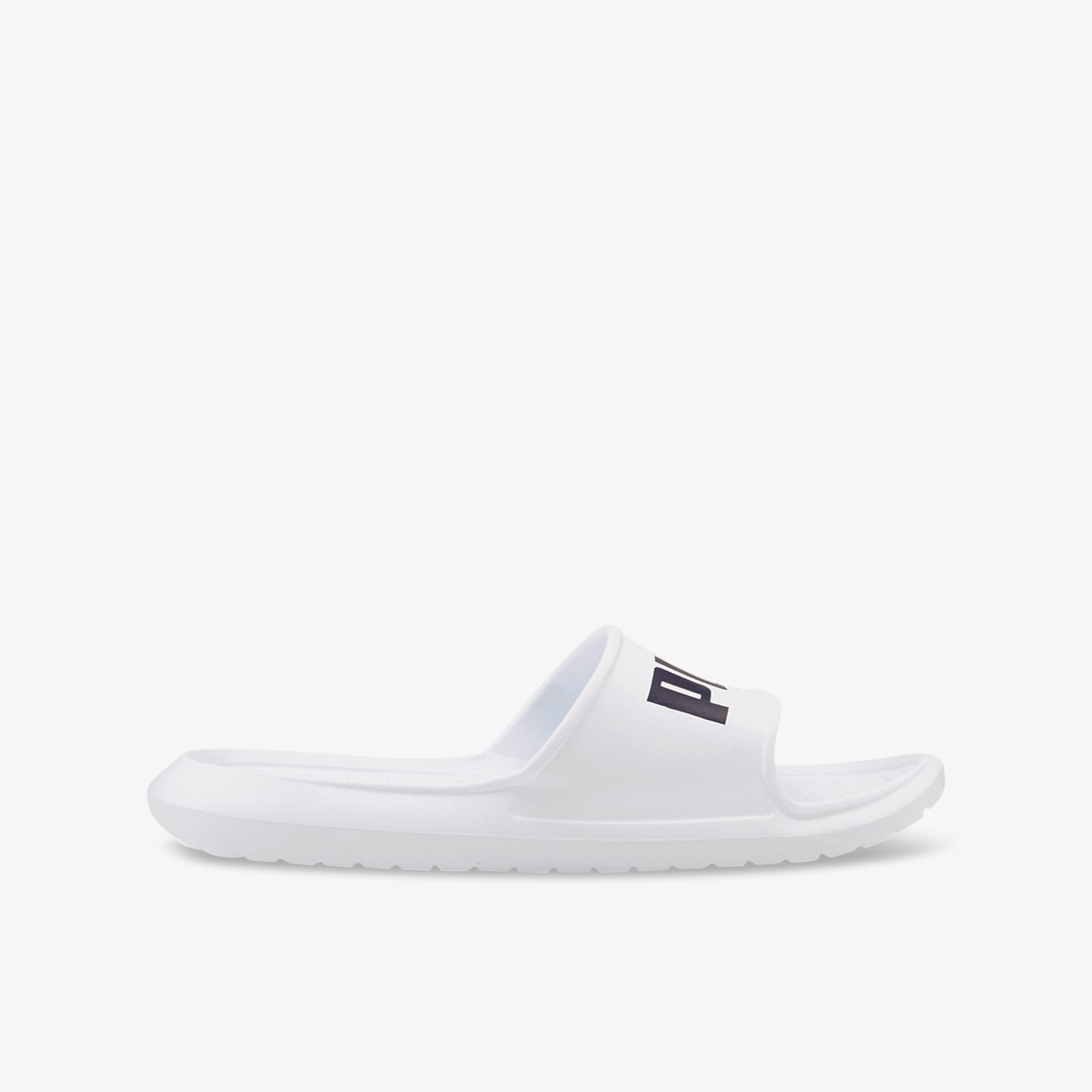 Elegante weiße Badeslipper mit bequemer Passform und rutschfester Sohle ideal für Freizeit und Pool.