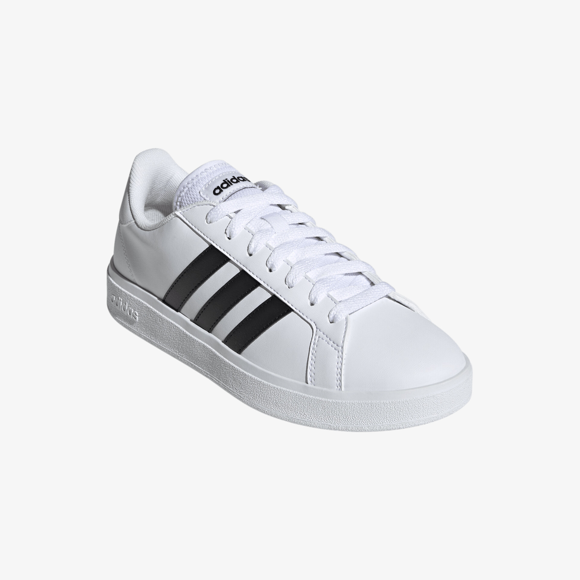 Weißer Sneaker mit schwarzen Streifen, sportliches und stilvolles Design, ideal für vielseitige Outfits
