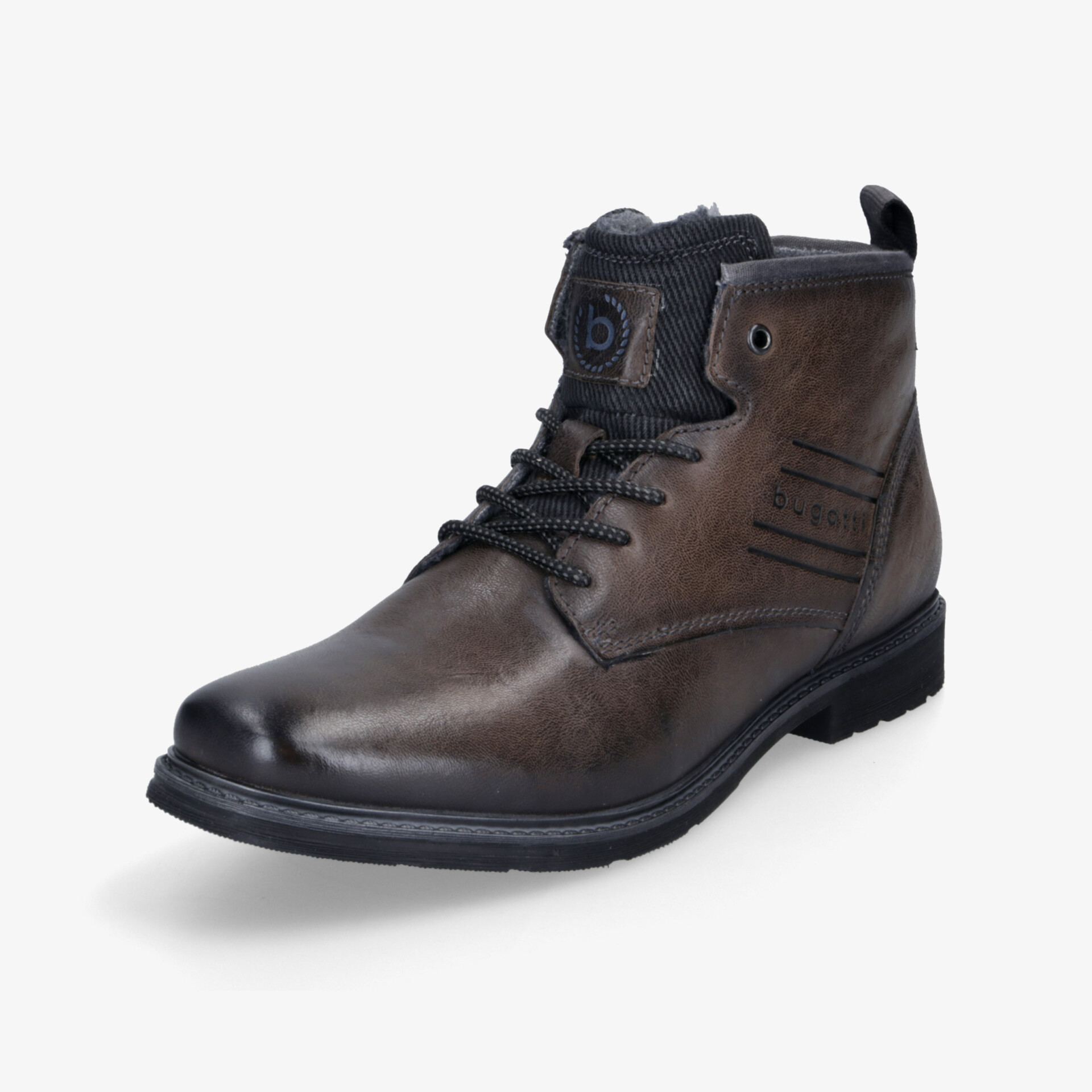 Eleganter brauner Lederstiefel mit Schnürung, robust und komfortabel, ideal für modischen Alltag