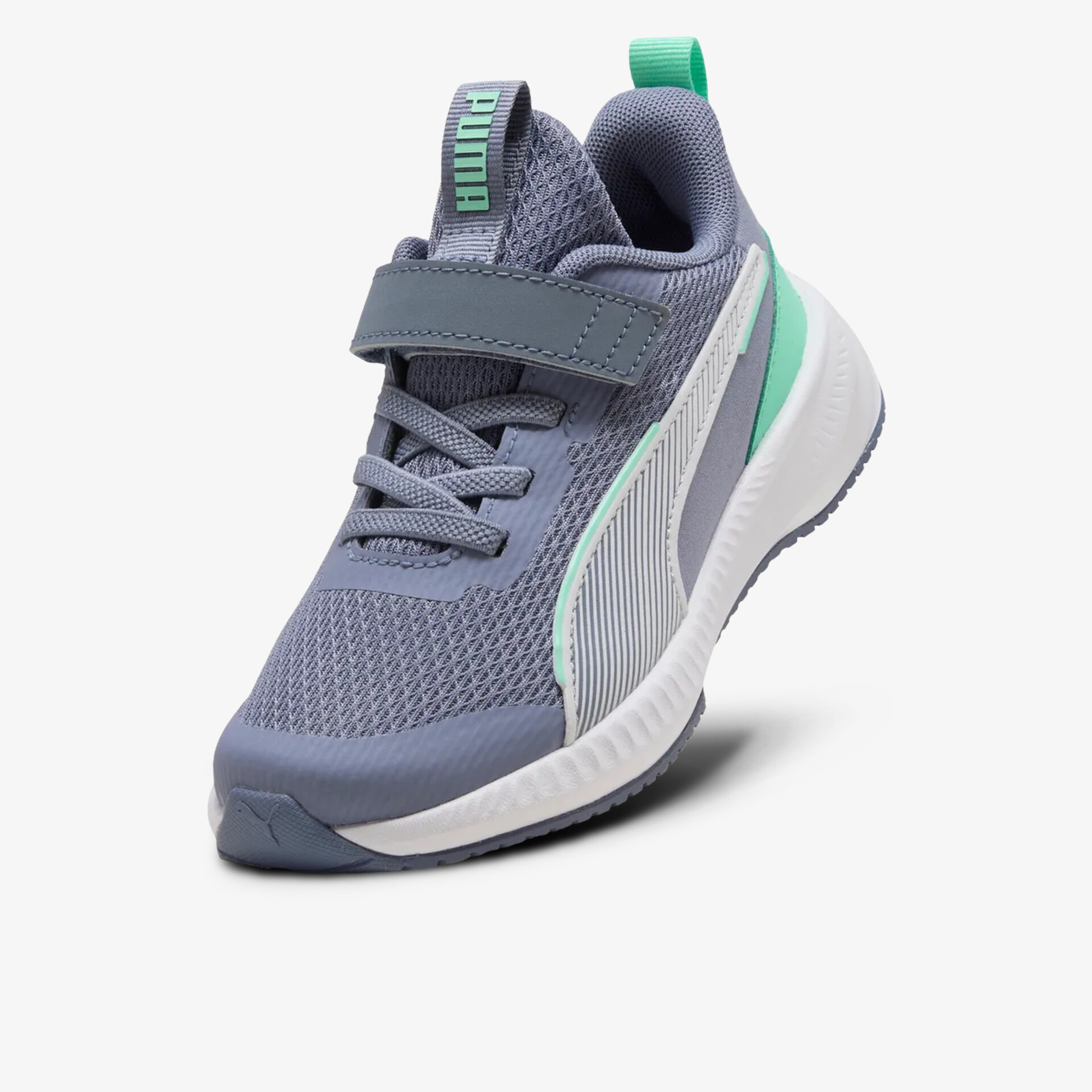 Sportlicher Schuh mit atmungsaktivem Mesh, Riemenverschluss und leichter, flexibler Sohle in Grau und Mint
