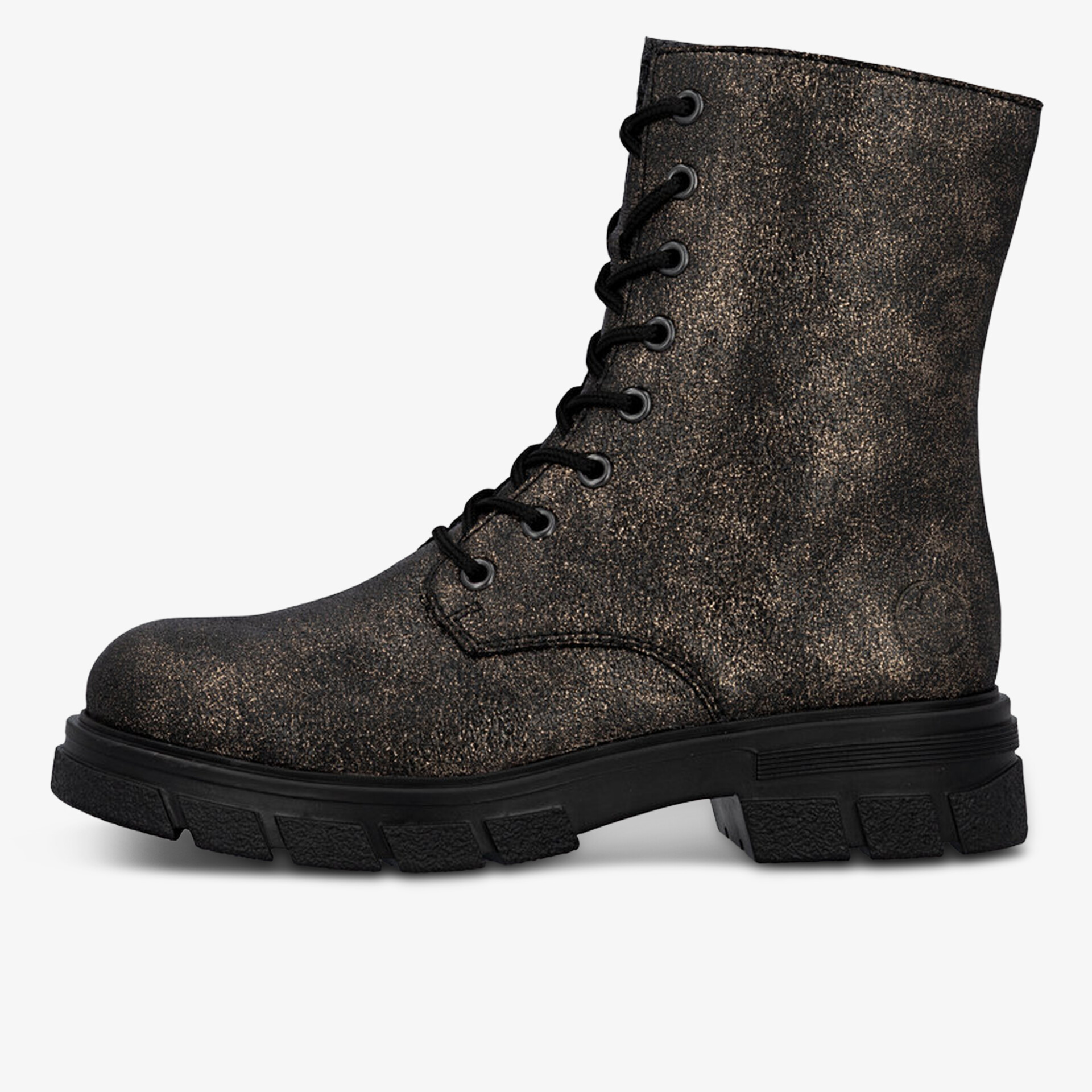 Robuster Schnürstiefel in seitlicher Ansicht mit markanter, rutschfester Sohle und strapazierfähigem Obermaterial