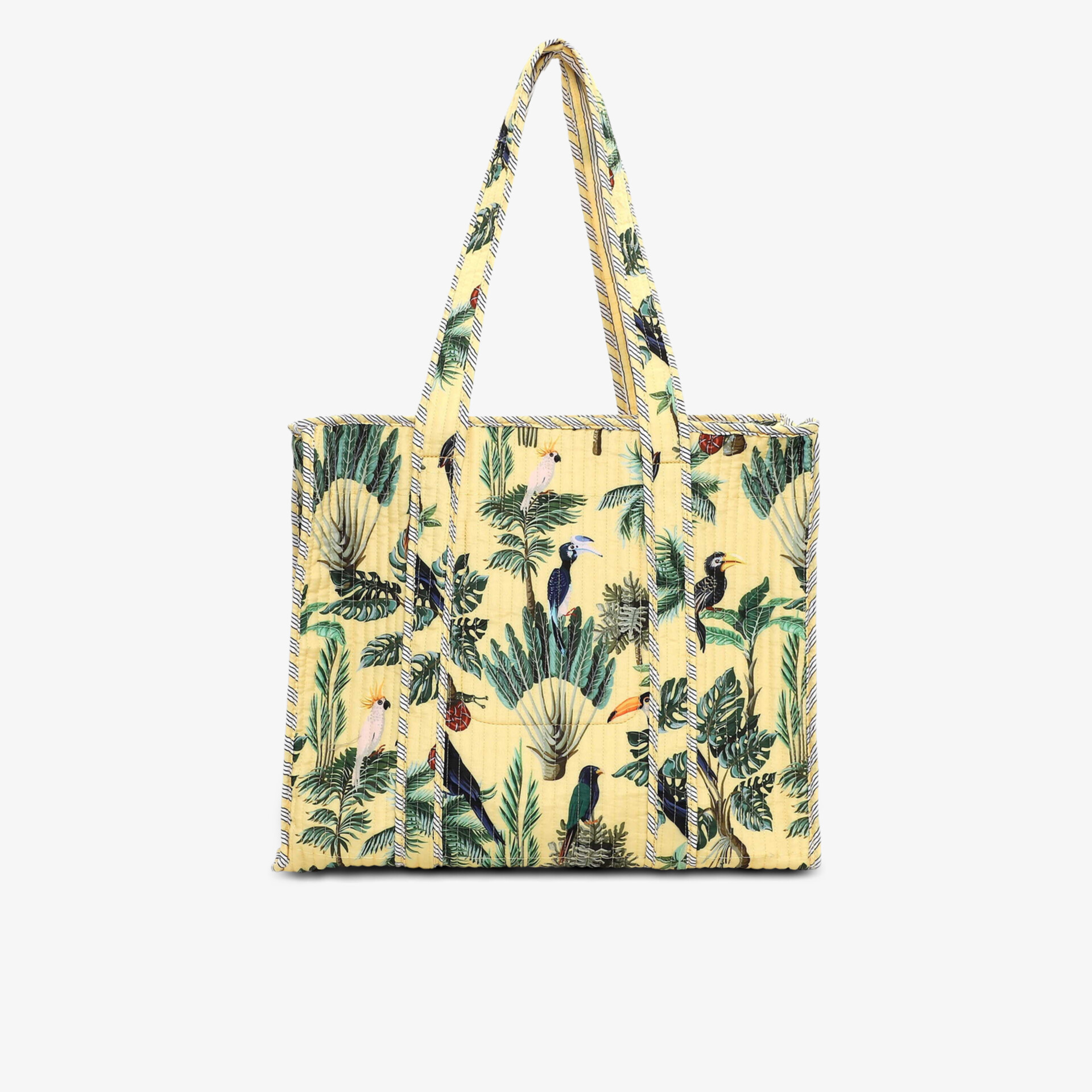 Leichte Tasche mit tropischem Blattmuster und robusten Trägern für vielseitigen Gebrauch