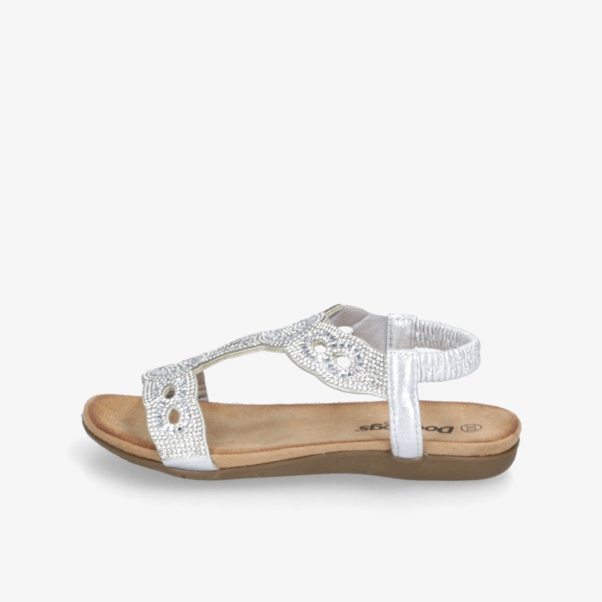 Bequeme weiße Sandale mit verstellbarem Riemen und weicher Sohle für angenehmes Tragen im Sommer